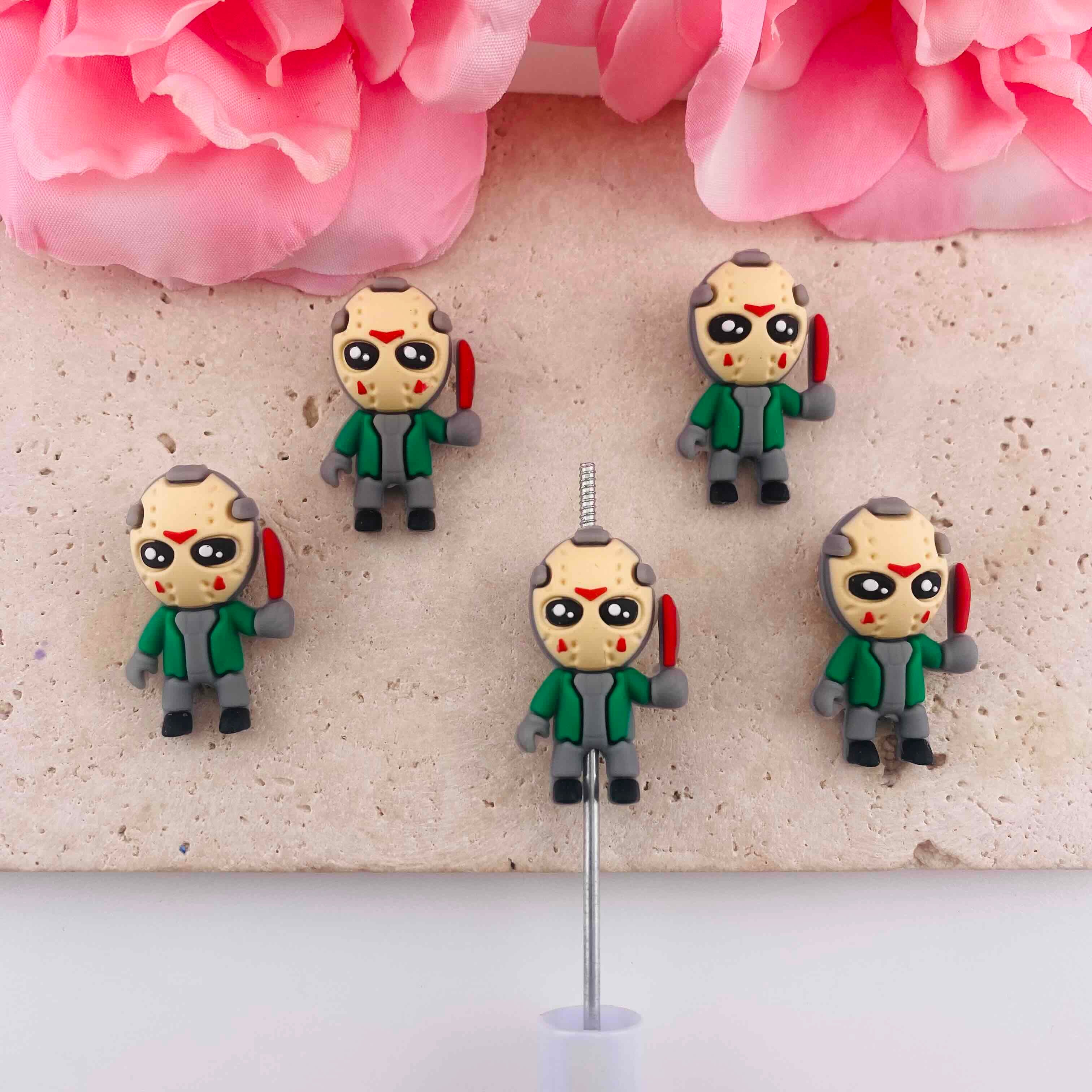 FS19901-About 13*29mm Jason Voorhees Silicone Focal Beads