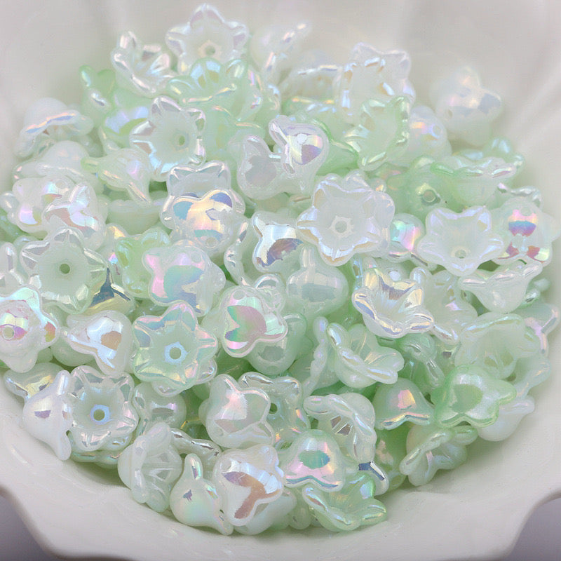 FS2282-7*12mm AB Gradient Color Valley Of Lily Flower Acrylic Beads For Making Car Hangers