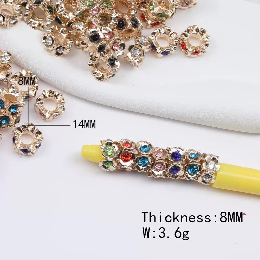 FS5141- 16mm Metal Beads Inlaid With Diamonds Zoe's DIY Shop