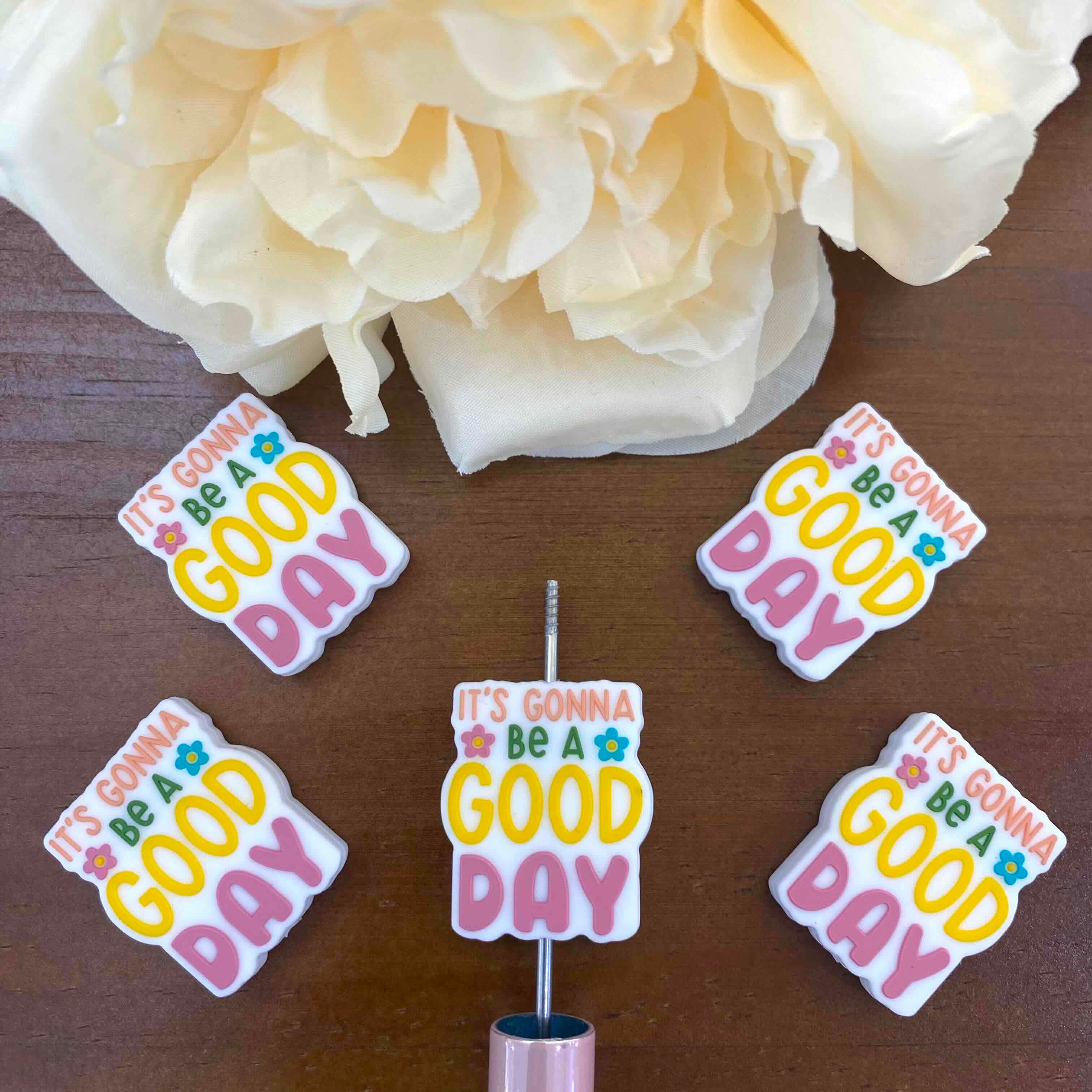 FS20177-Dood Day Motivational Flat Silicone Focal Beads