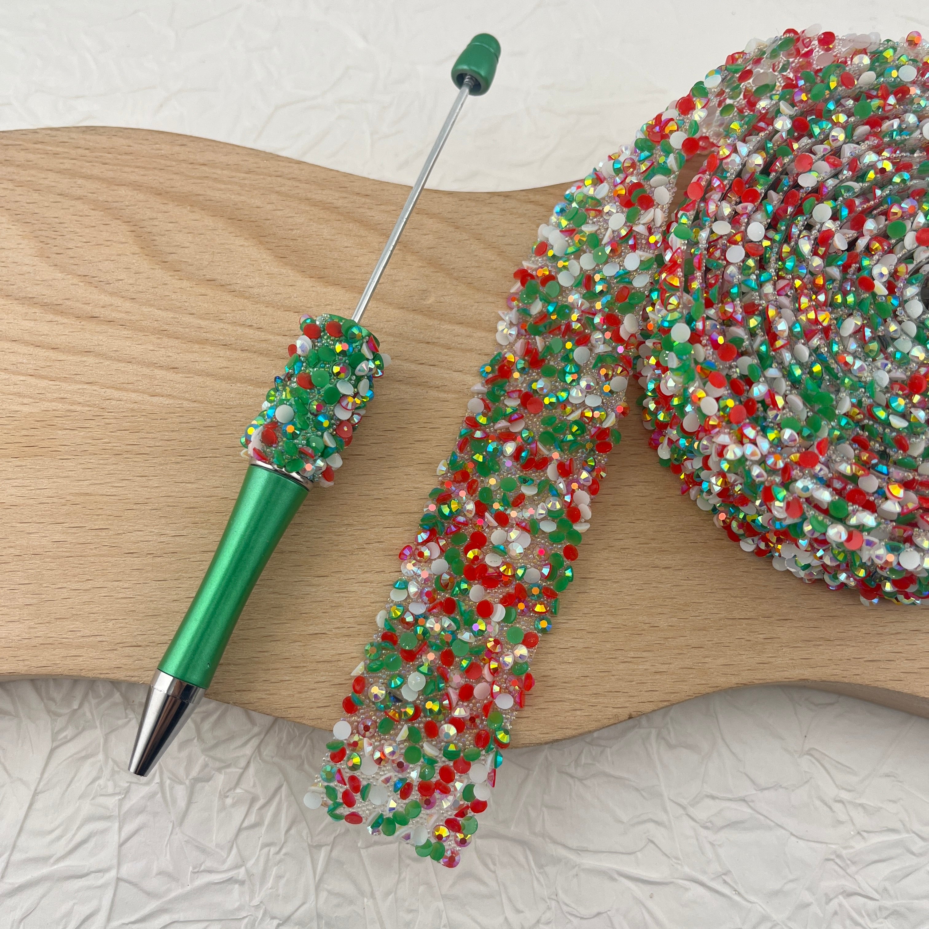 FS0986-Width 2.7cm Christmas Green Sugar Wraps For Making Sugar Pens Or Sugar Beads