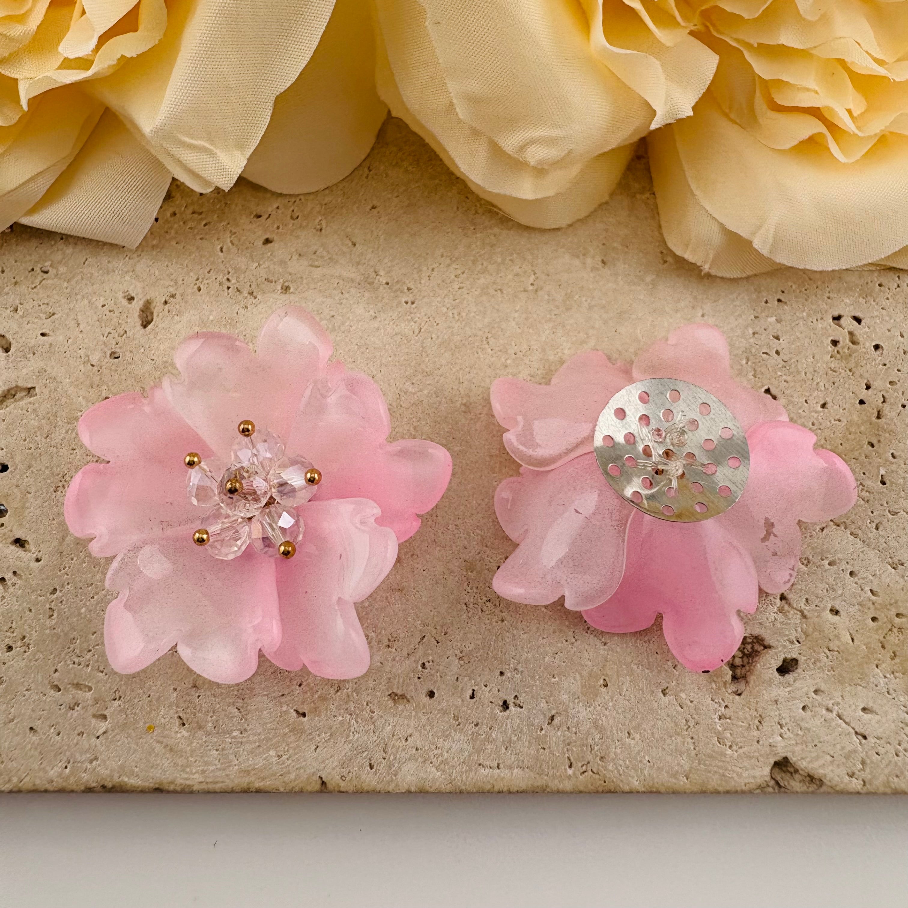 FS6928-About 36mm Glass Flower Patch For Making Fancy Beads