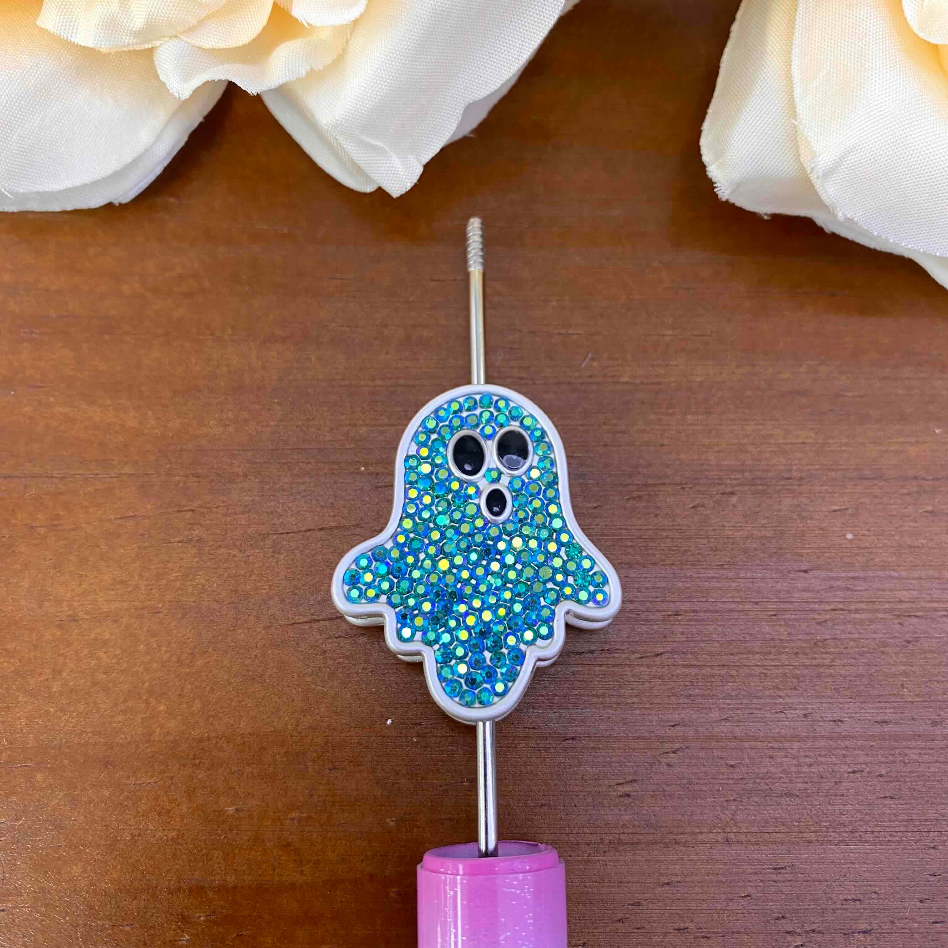 FS20633-Rhinestone Ghost Metal Beads
