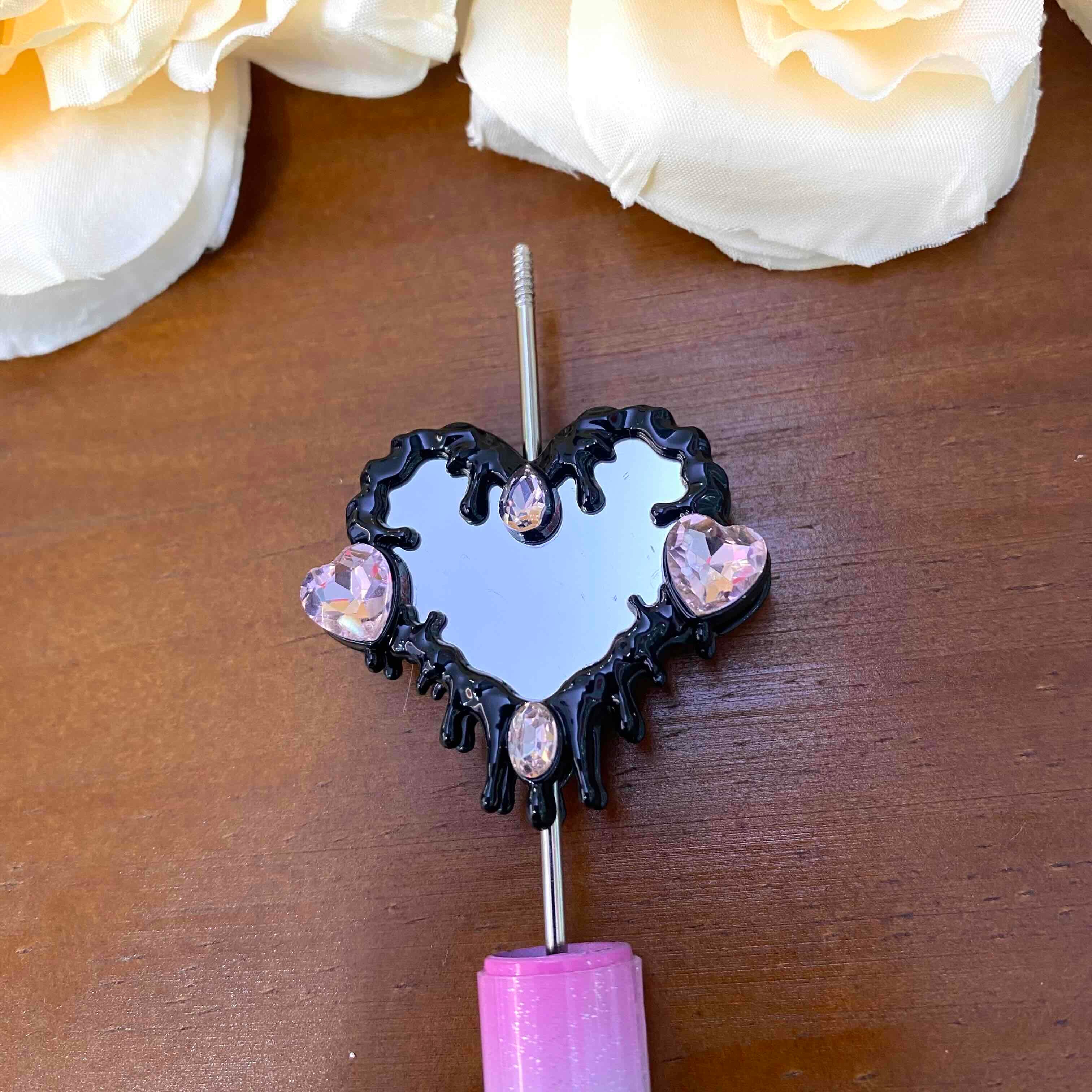 FS20631-Heart Mirror Metal Beads