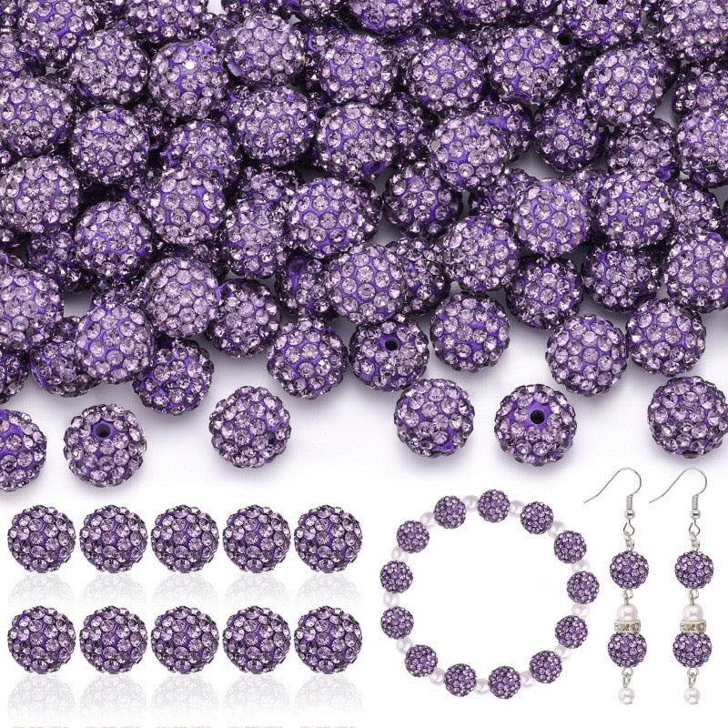 10mm Rhinestone Clay Beads For Jewelry Making Keychain Making