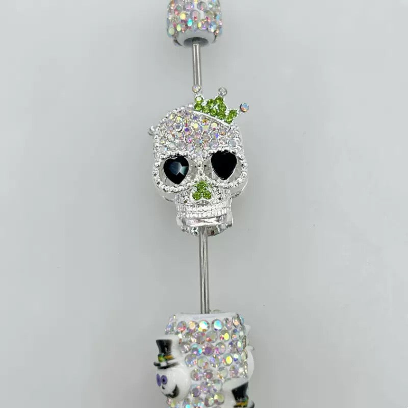 FS19376-About 29*19*16mm Halloween Skull Metal Beads