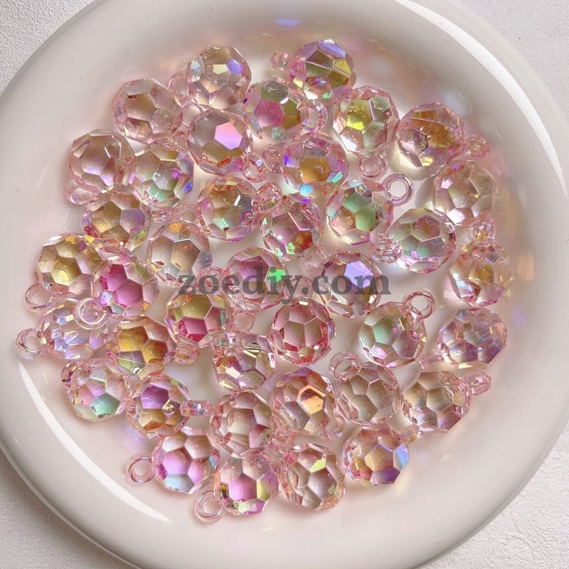 FS1565-16MM Colorful UV  Multi faceted Football Dangle Hnanging Beads For Making Car Hangers