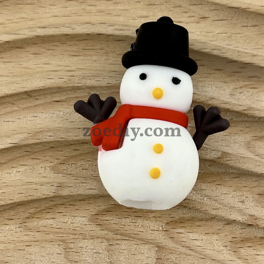 FS1562-Snowman PVC Material Pen Cap Fit For Beadspen Bead