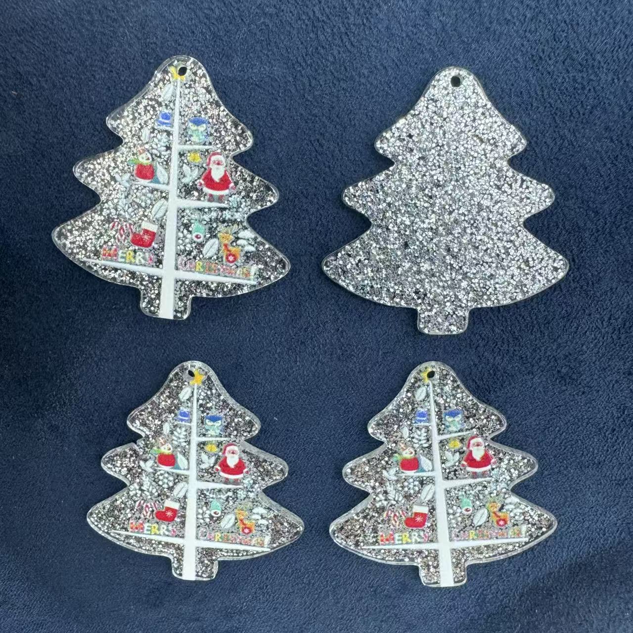 Christmas Tree and Christmas acrylic pendant, suitable for making keychains