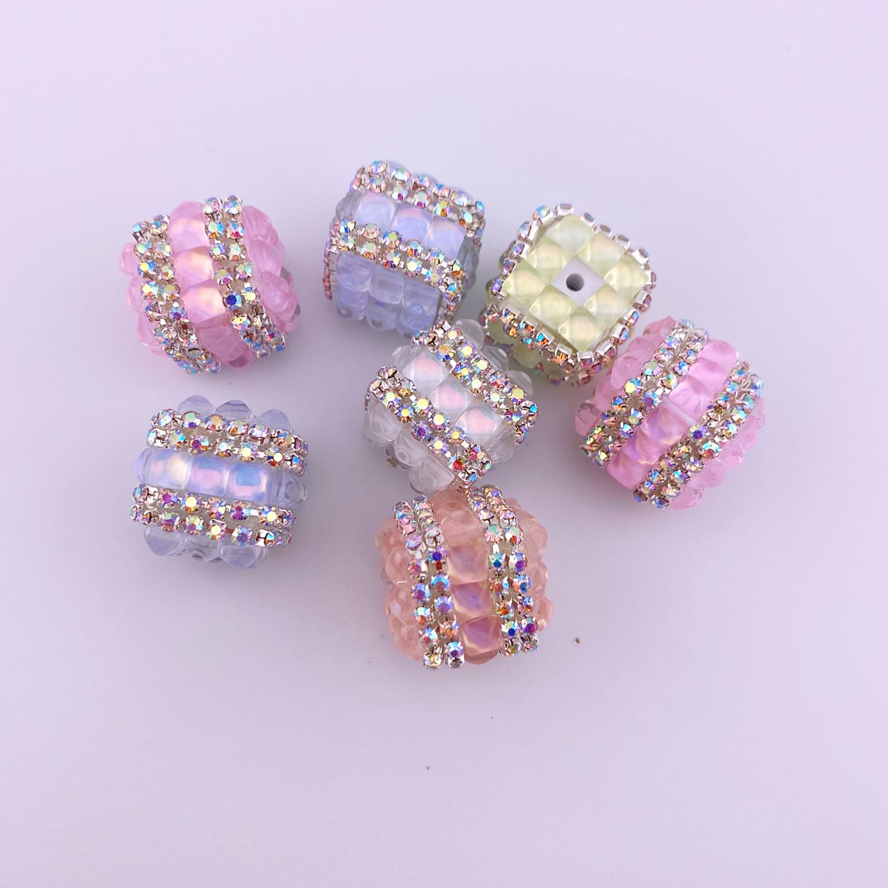 5 Piece High Quality Mixed Color  Sparkling Beads