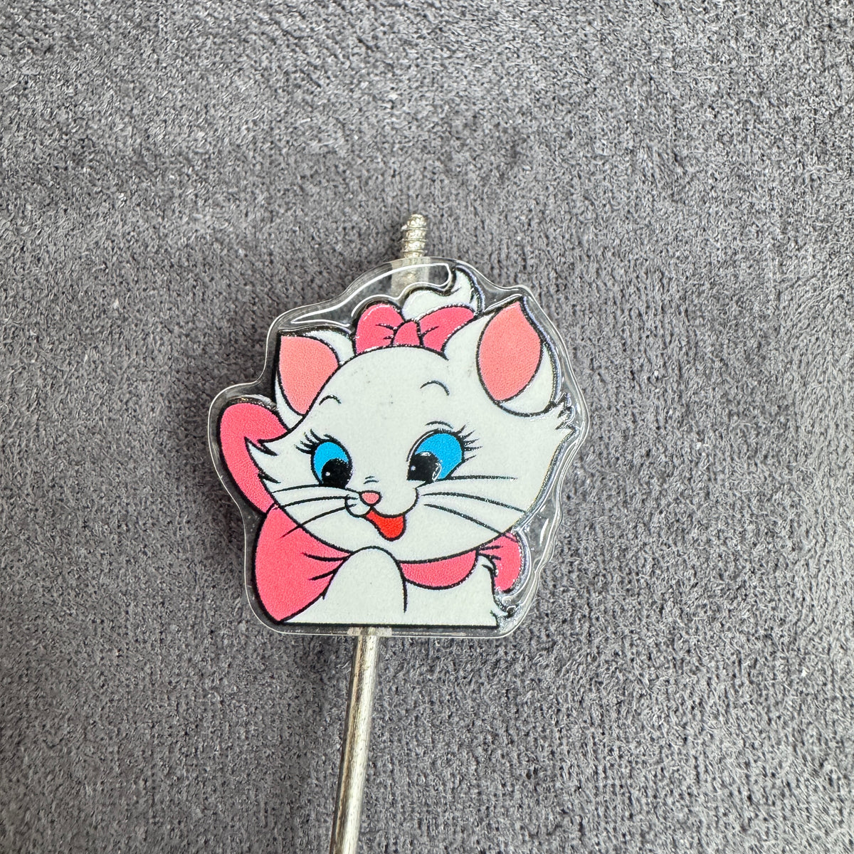 Acrylic Beads Beautiful White Cat Character with Pink Bowtie in Various Poses