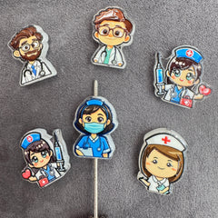 Cute Doctor Nurse Acrylic Focal Beads