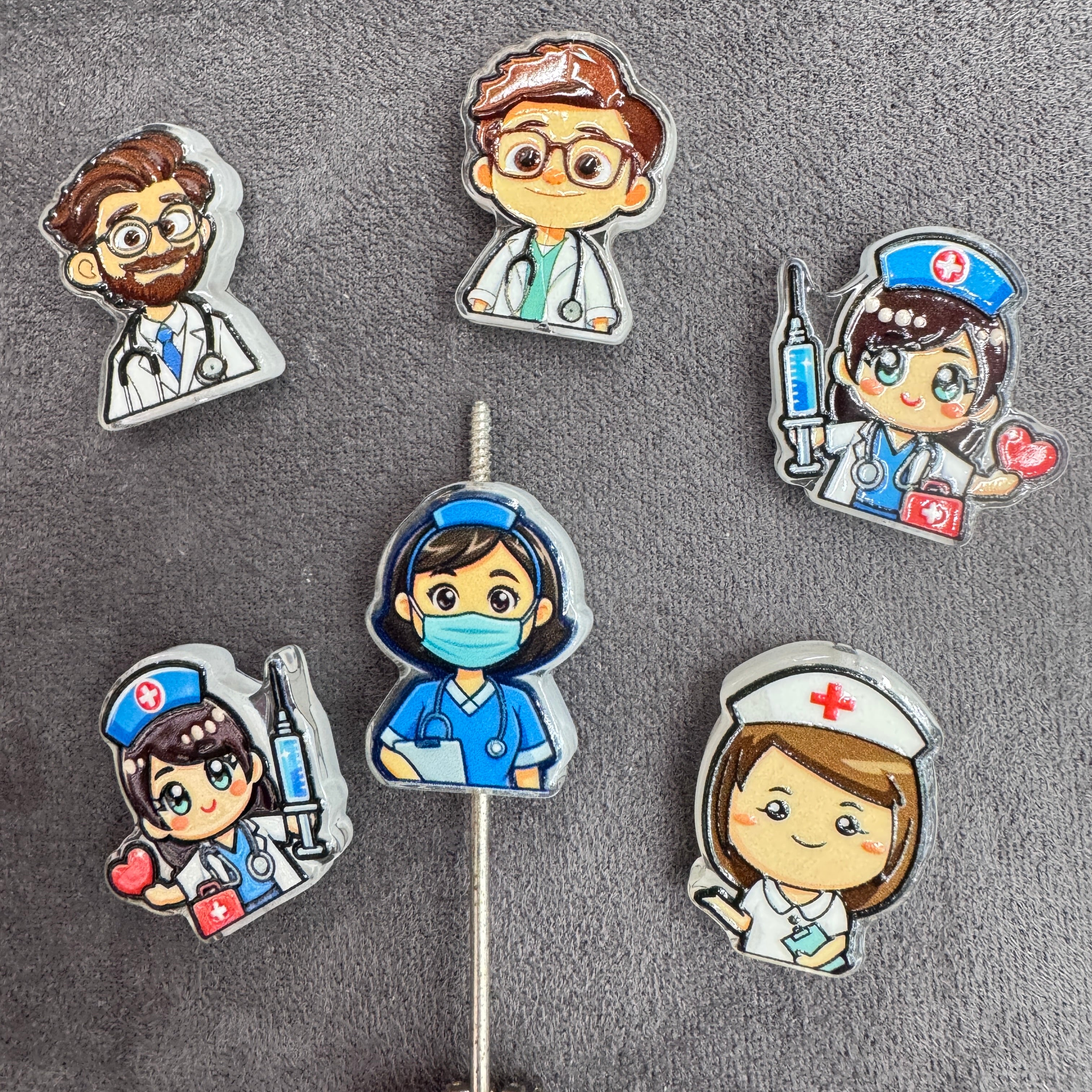 Cute Doctor Nurse Acrylic Focal Beads