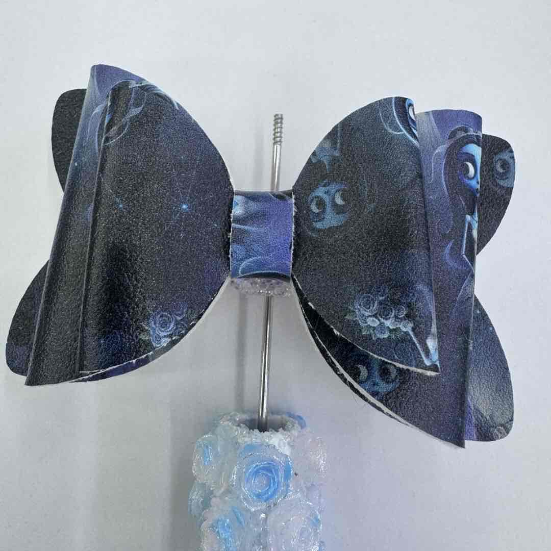 FS20237-Halloween PU Bow Sugar Beads