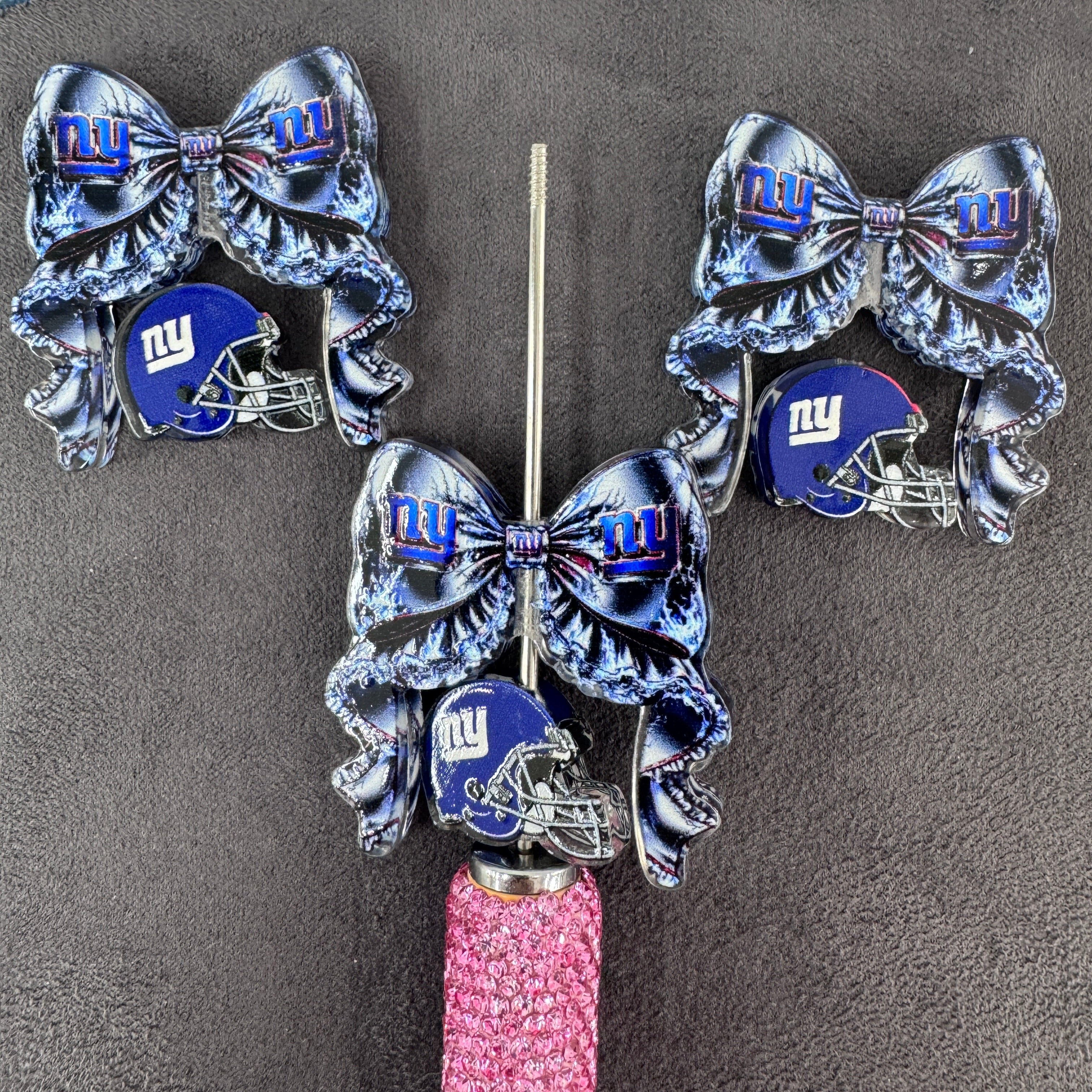 NY Printed Bow Acrylic Beads For Making Keychain Beadable Pens Making