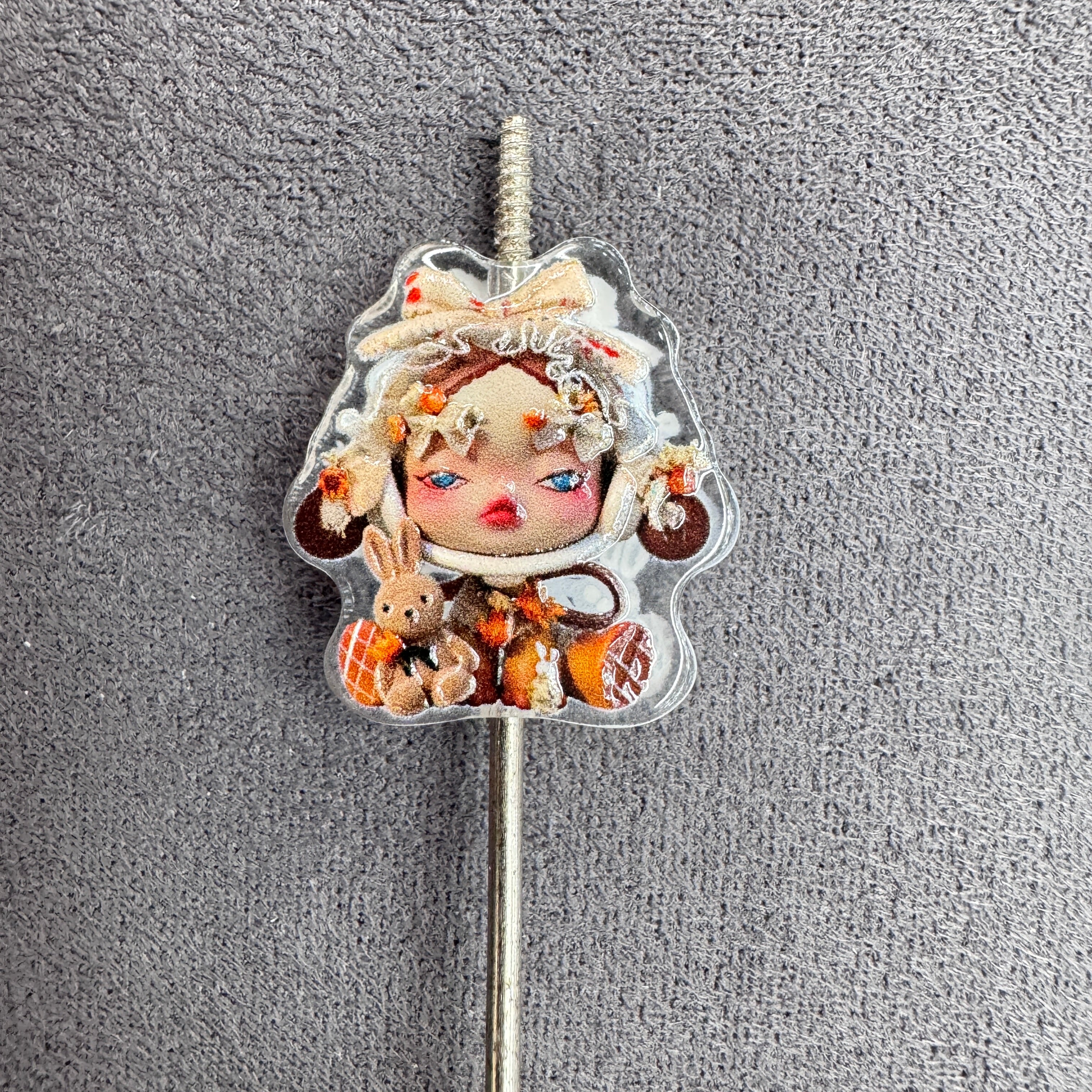 Acrylic Beads Baby Girl Doll in Sweet Cool Style