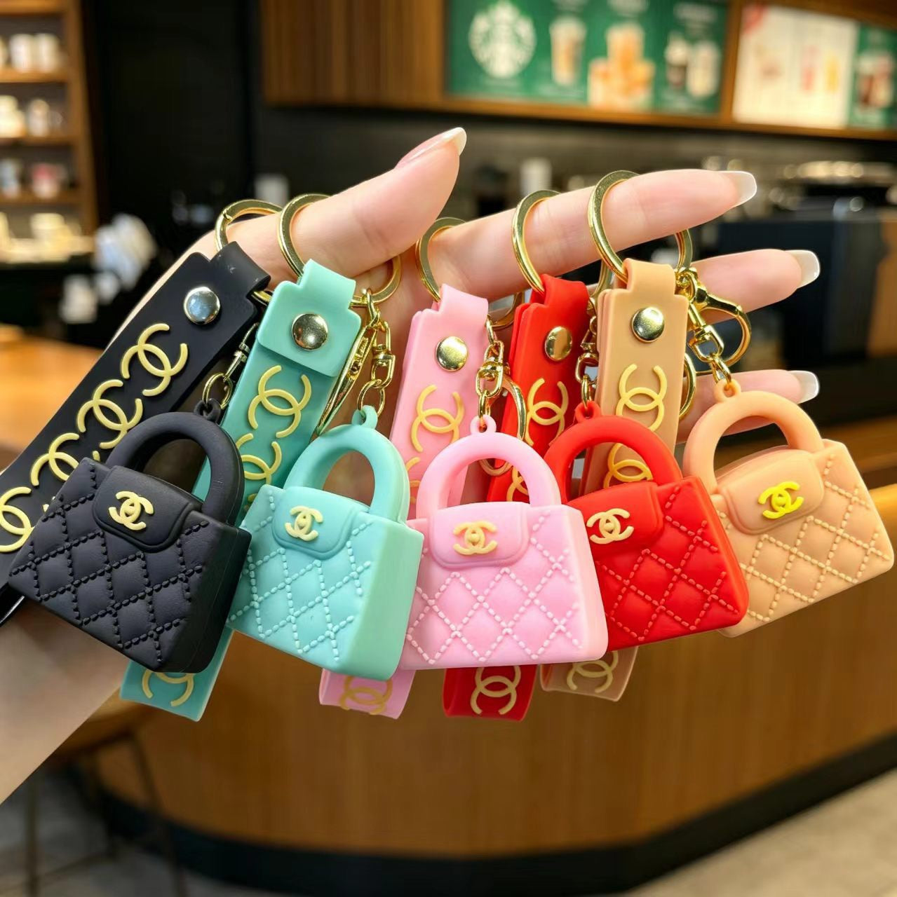 FS19364-About 4.5×6.5cm Silicone Bags Key Chain