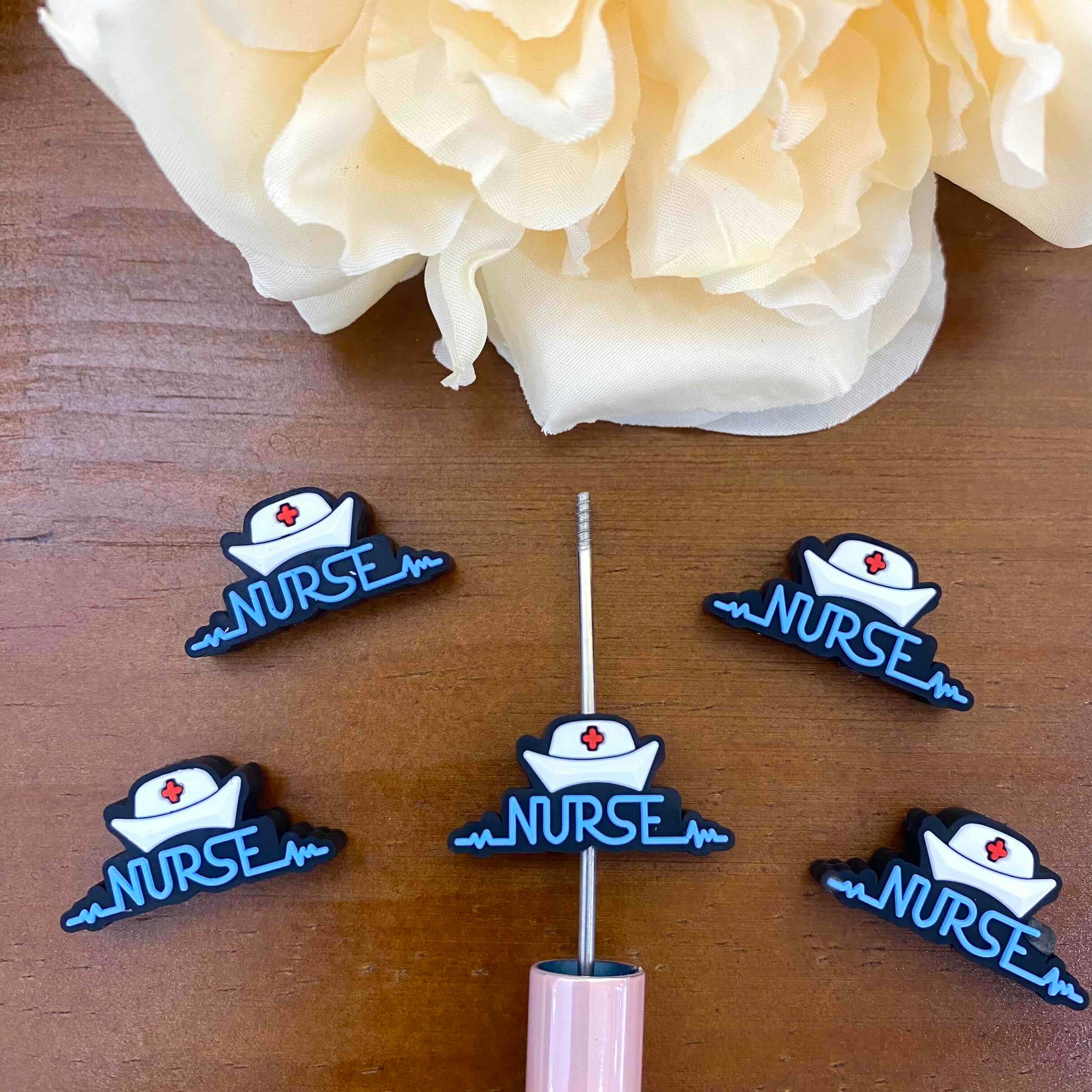 FS20191-Nurse Hat ECG Flat Silicone Focal Beads