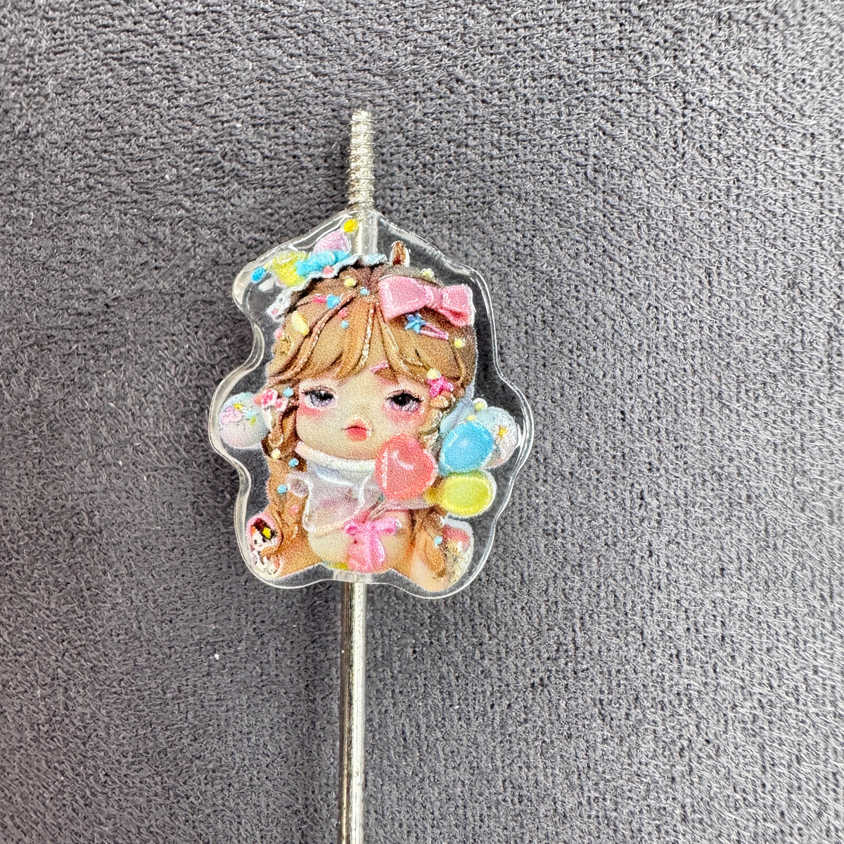 Acrylic Beads Baby Girl Doll in Sweet Cool Style