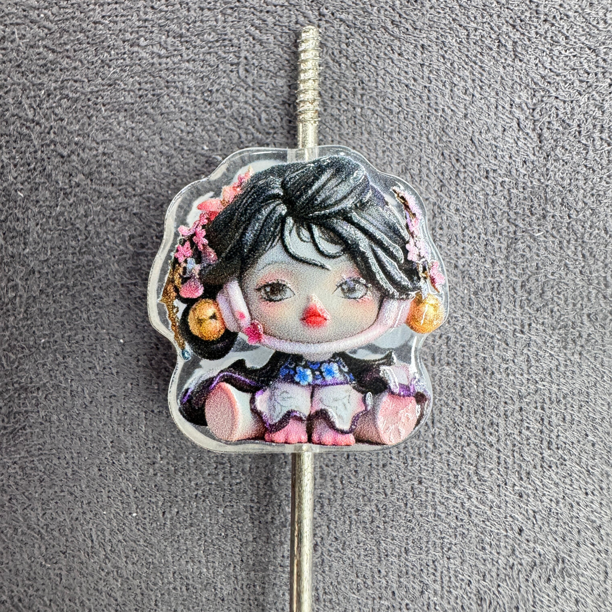 Acrylic Beads Baby Girl Doll in Sweet Cool Style