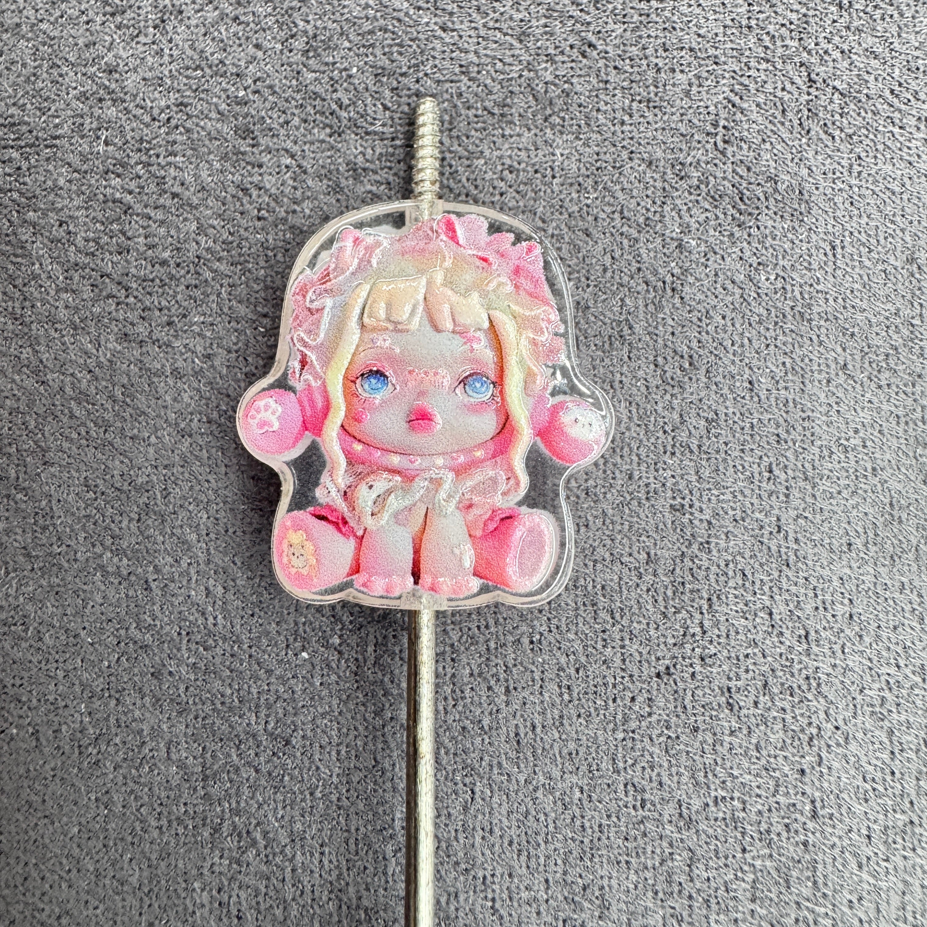 Acrylic Beads Baby Girl Doll in Sweet Cool Style
