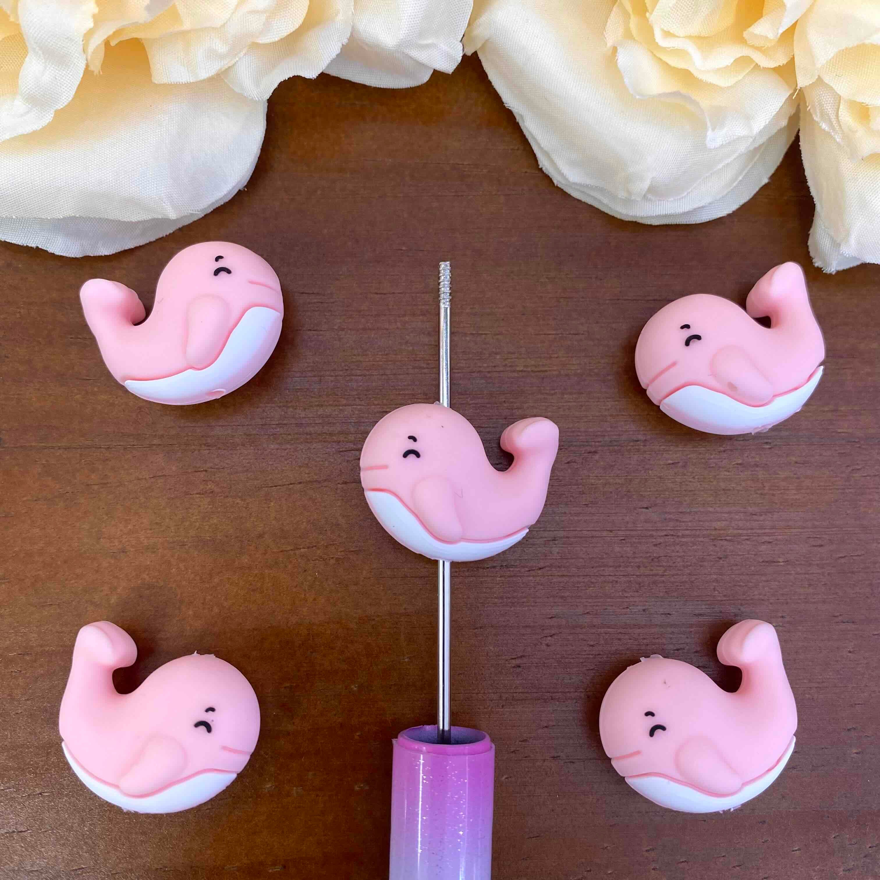 FS20567-3D Cute Whale Silicone Focal Beads