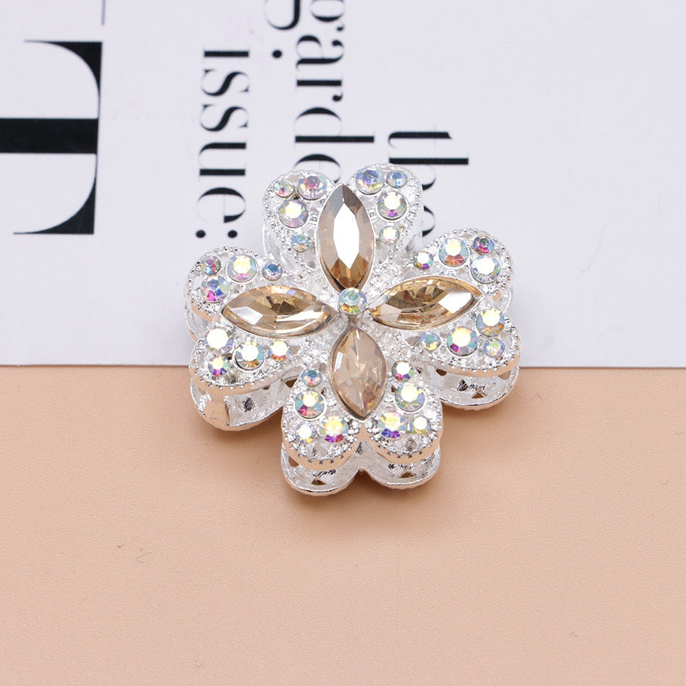Double‑Layer Horse eye Rhinestone Alloy Bead,About 31mm