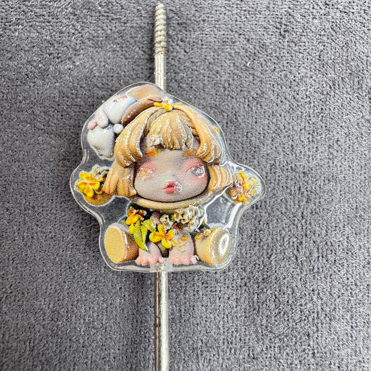 Acrylic Beads Baby Girl Doll in Sweet Cool Style