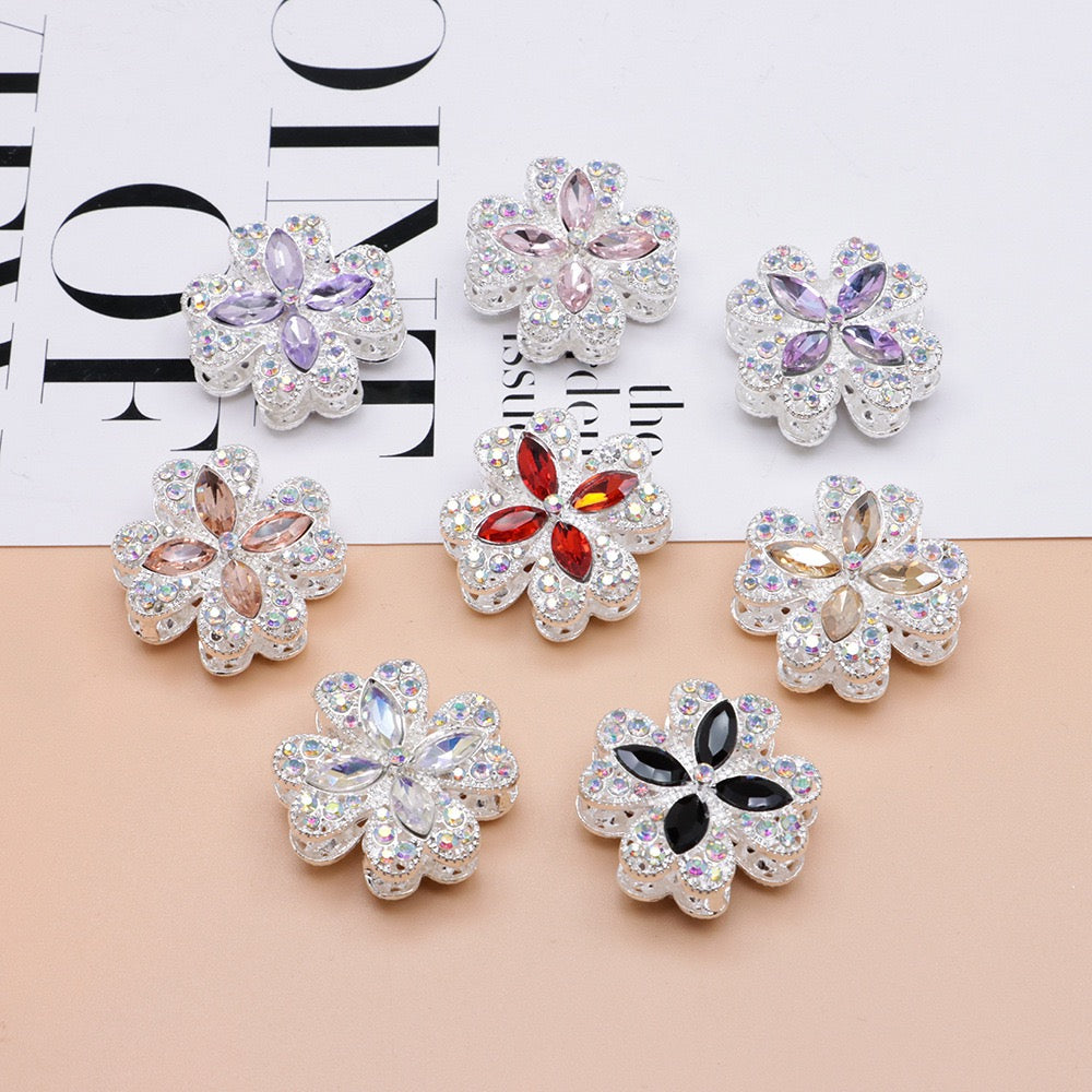 Double‑Layer Horse eye Rhinestone Alloy Bead,About 31mm