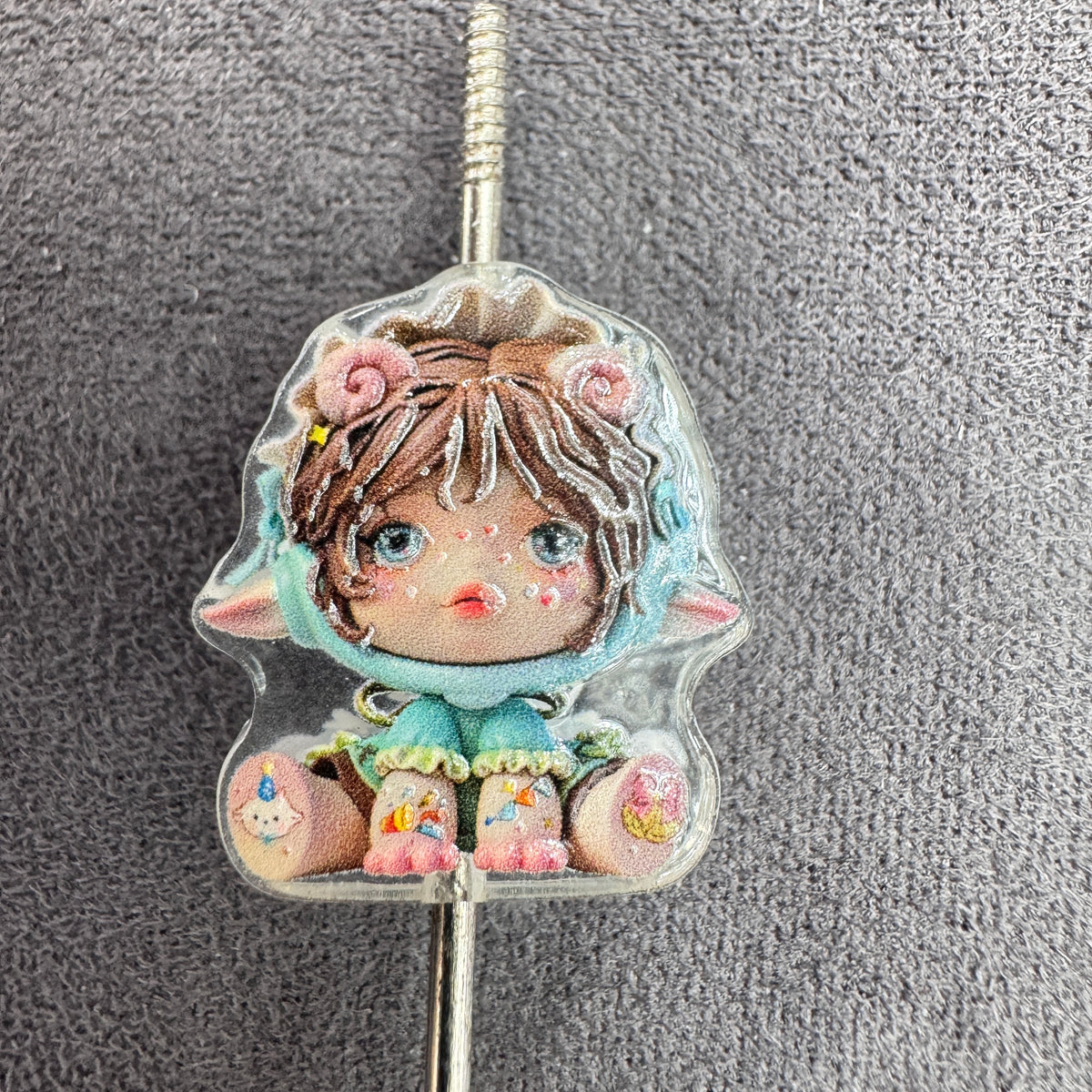 Acrylic Beads Baby Girl Doll in Sweet Cool Style