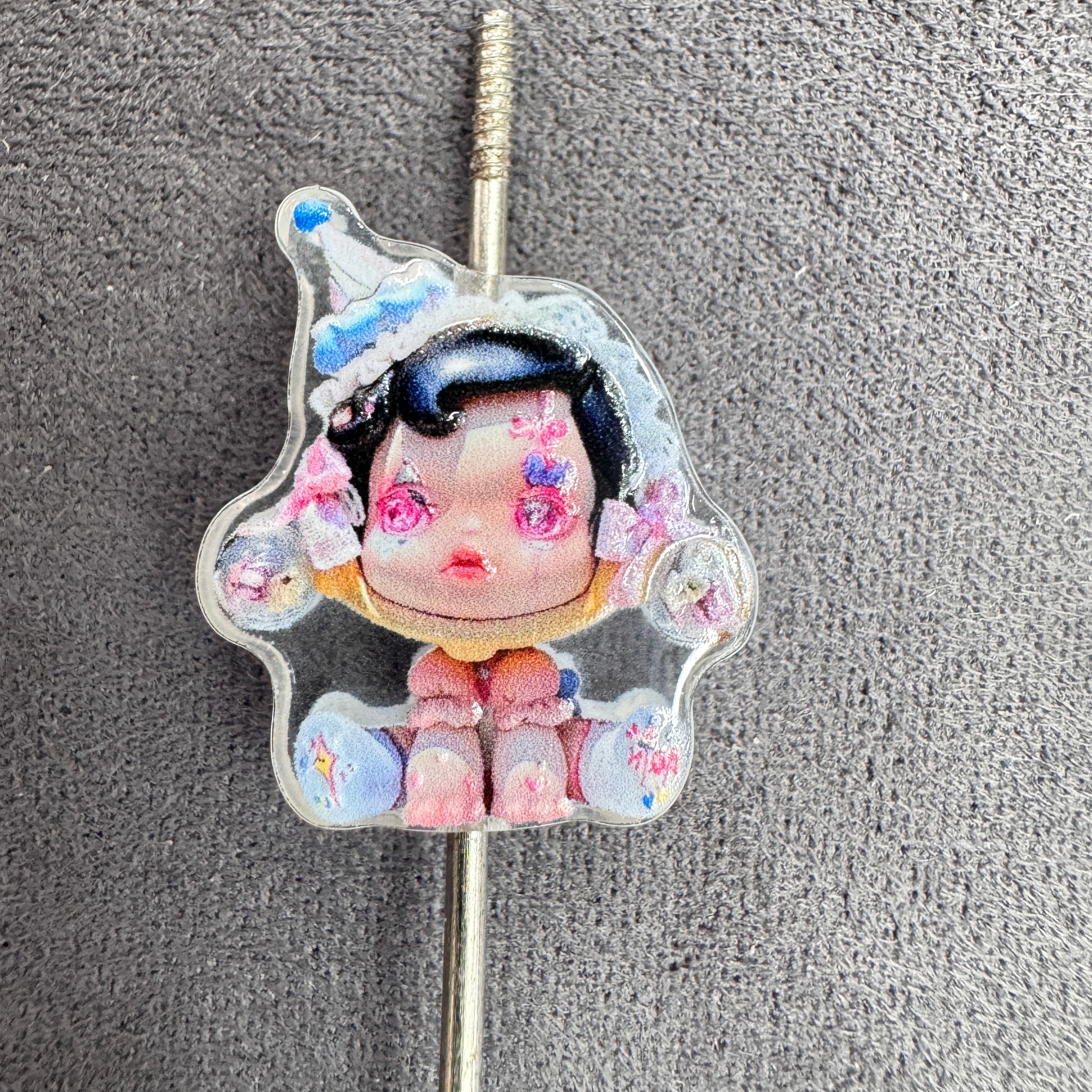 Acrylic Beads Baby Girl Doll in Sweet Cool Style