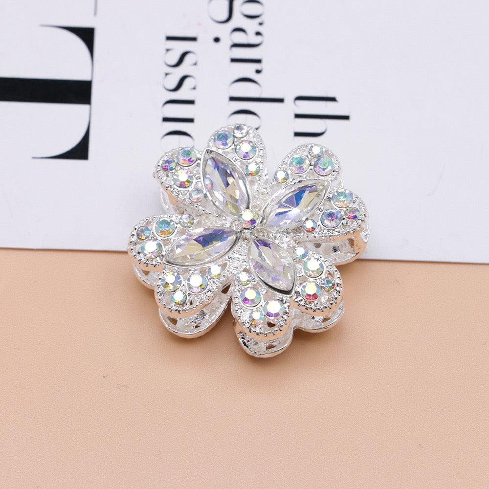 Double‑Layer Horse eye Rhinestone Alloy Bead,About 31mm