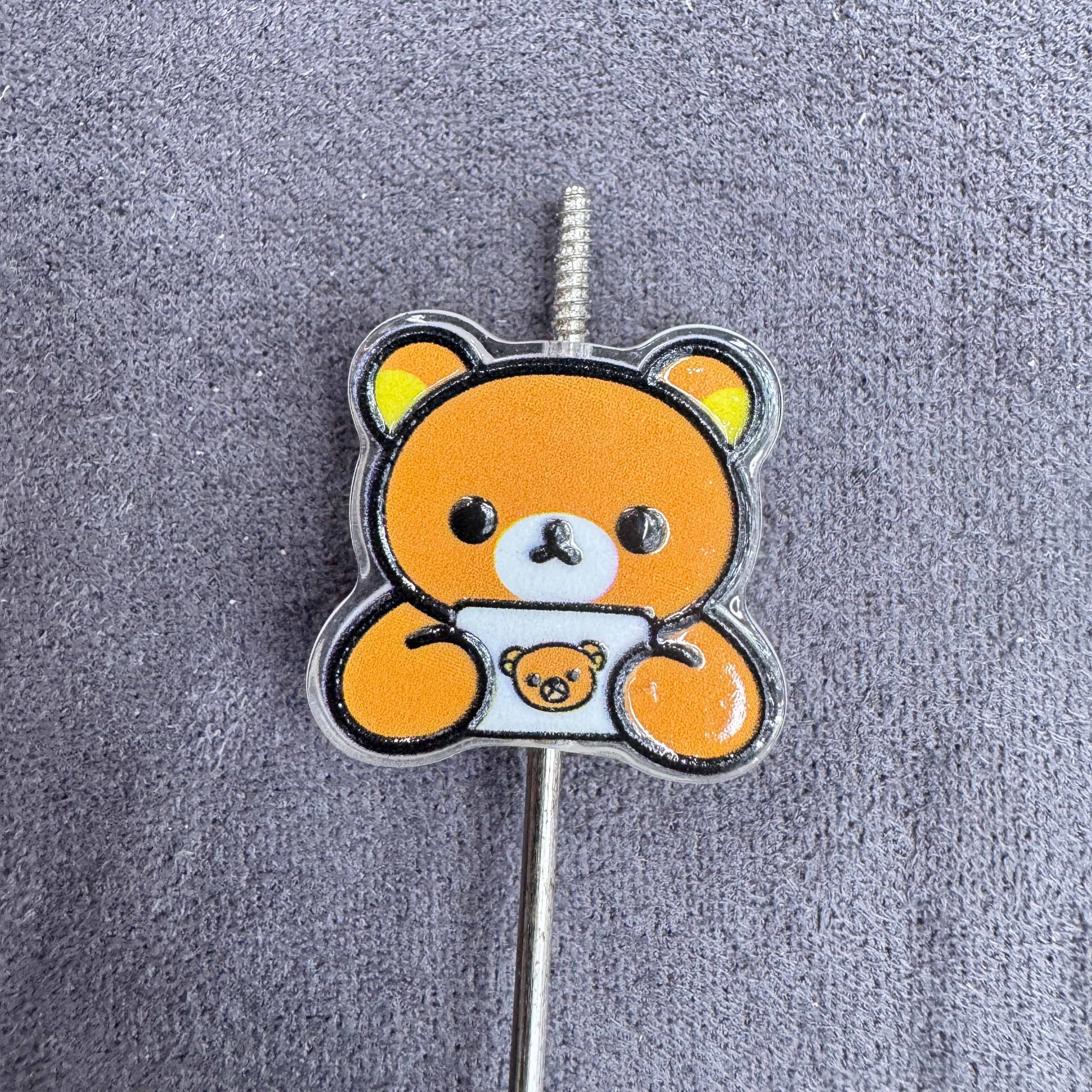 Acrylic Focal Beads Cute Brown Bear in Various Gesture