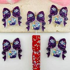 Villain Witch Purple Acrylic Beads Bow and Decoration,For Pen Toppers, Random Mix