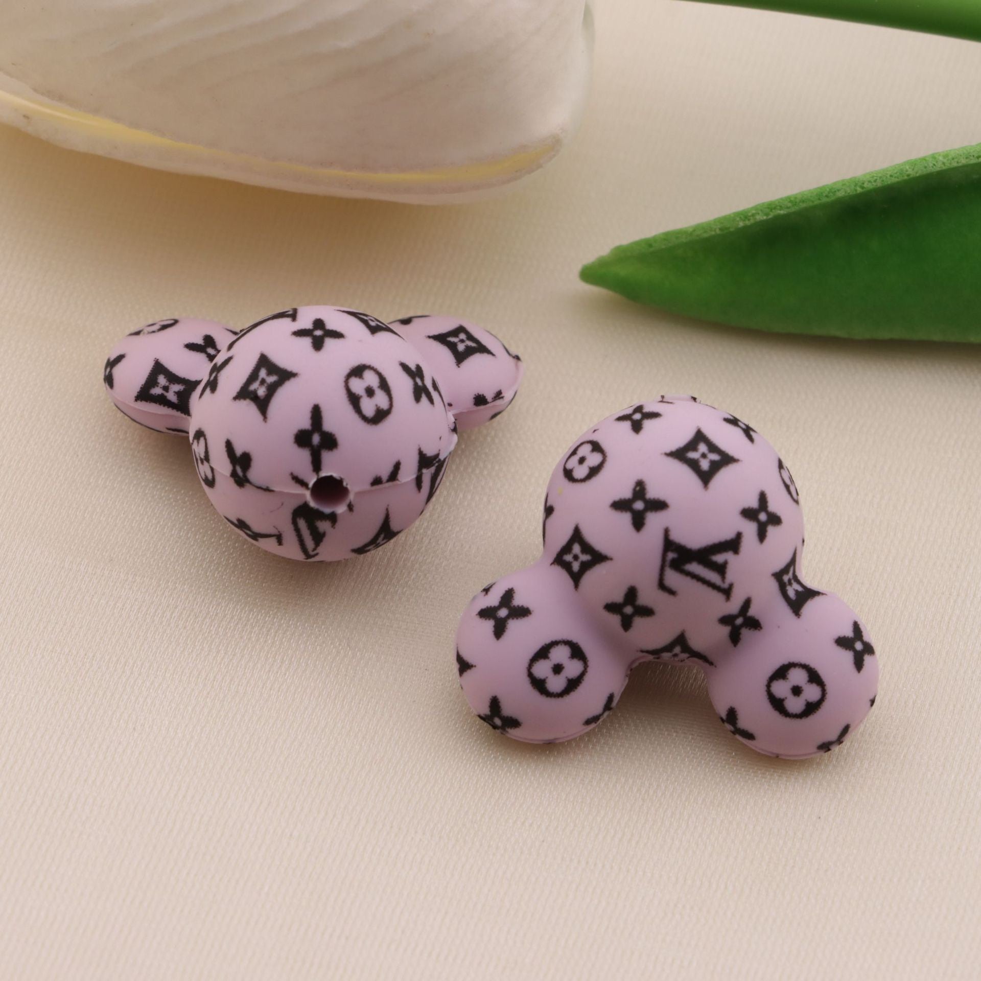 FS1447-About 21mm Mickey Head Printed Silicone Beads