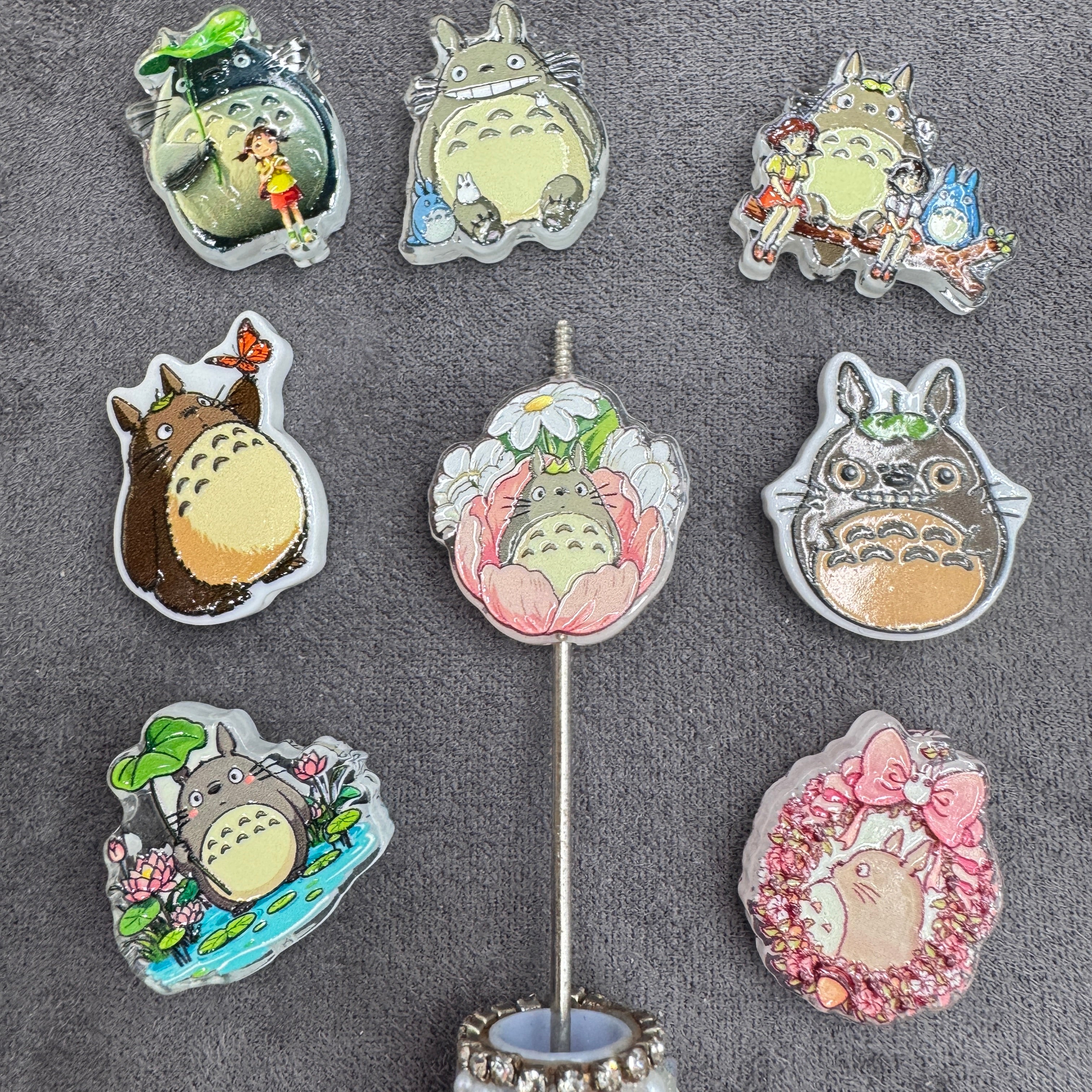 Cute Totor Japan Anime Grey Animal Acrylic Focal Beads,Multi-Scene