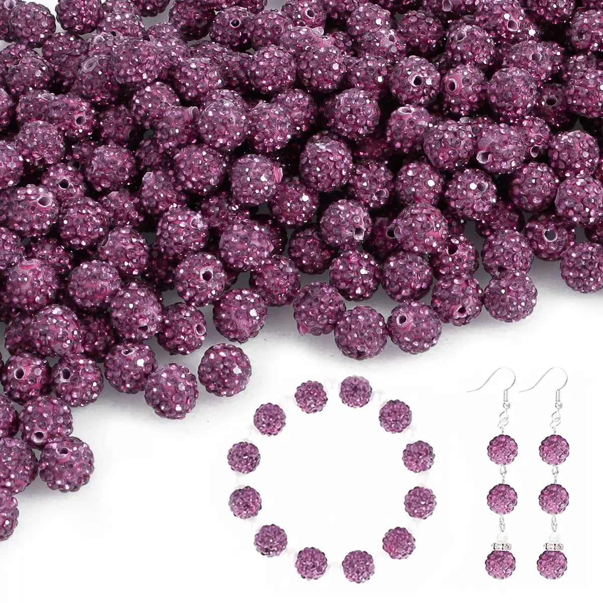 10mm Rhinestone Clay Beads For Jewelry Making Keychain Making