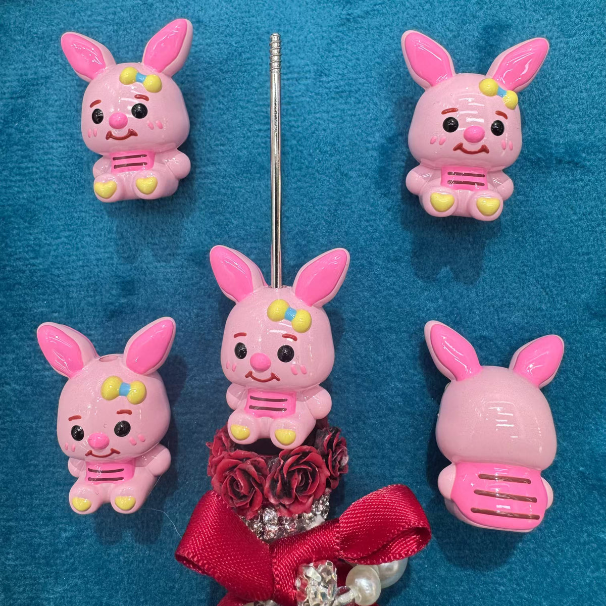 3D Pig Hand Painted Acrylic Beads For Beadable Pens Keychain Jewelry Making