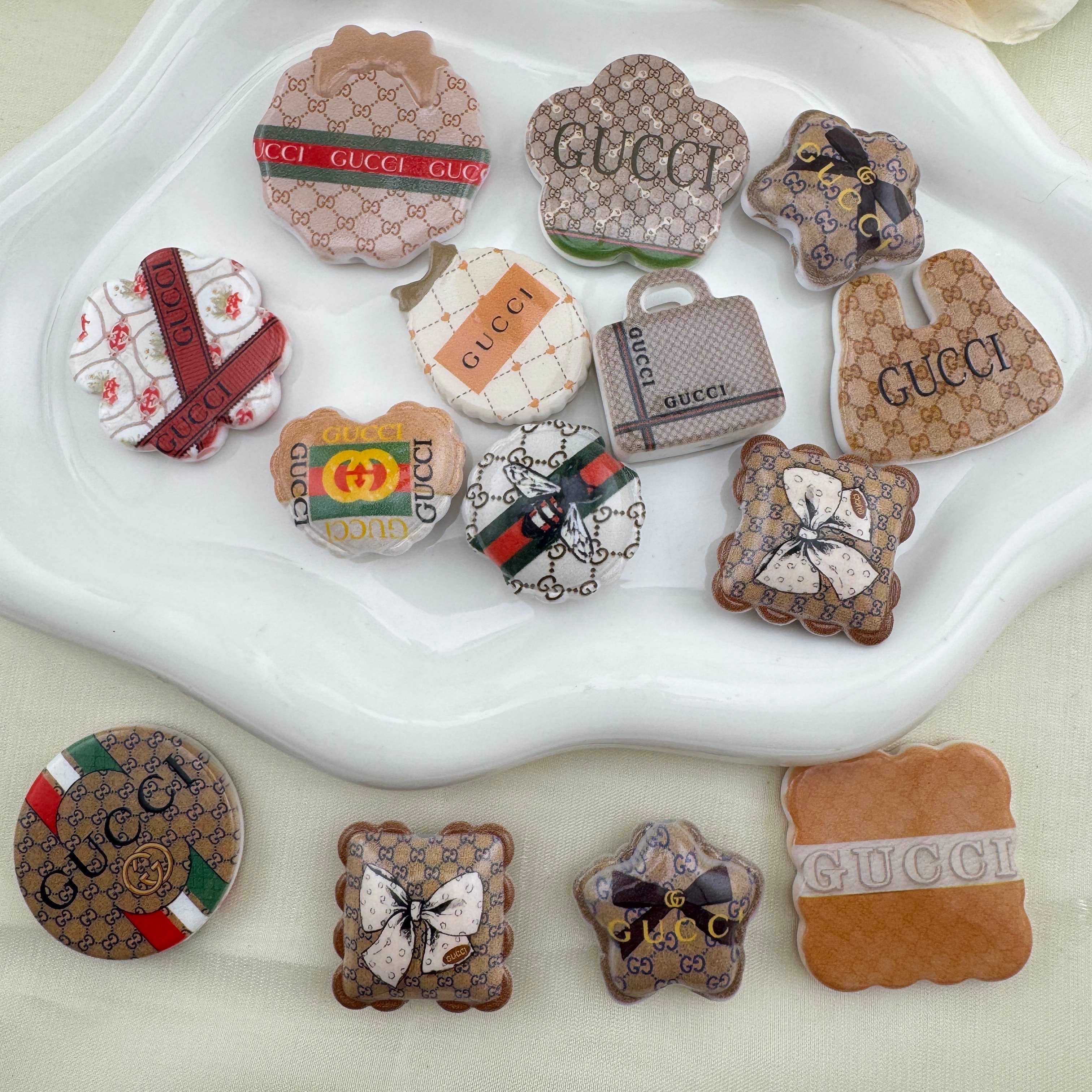 FS6878-Random Mixed Printed Acrylic Beads For Making Beadable Pens Or Keychain Jewelry Making Zoe DIY Wholesale