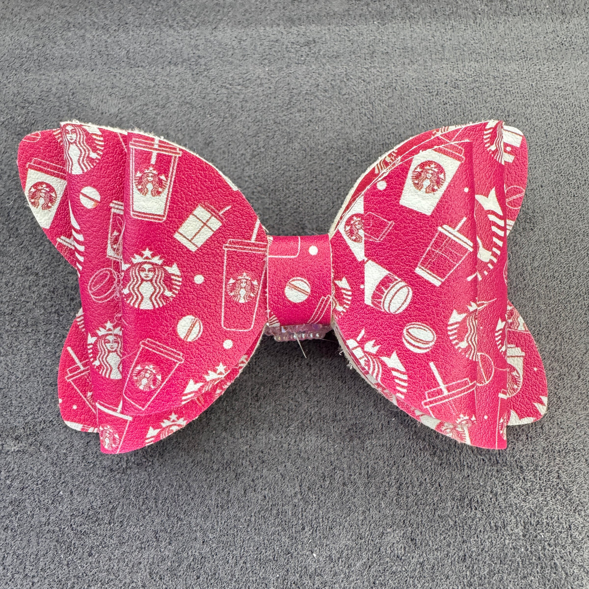 Coffee Drink Themed Printed PU Sugar Bow Beads,Multi-Color