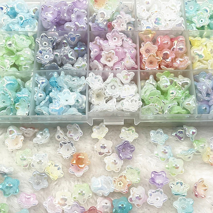 FS2282-7*12mm AB Gradient Color Valley Of Lily Flower Acrylic Beads For Making Car Hangers