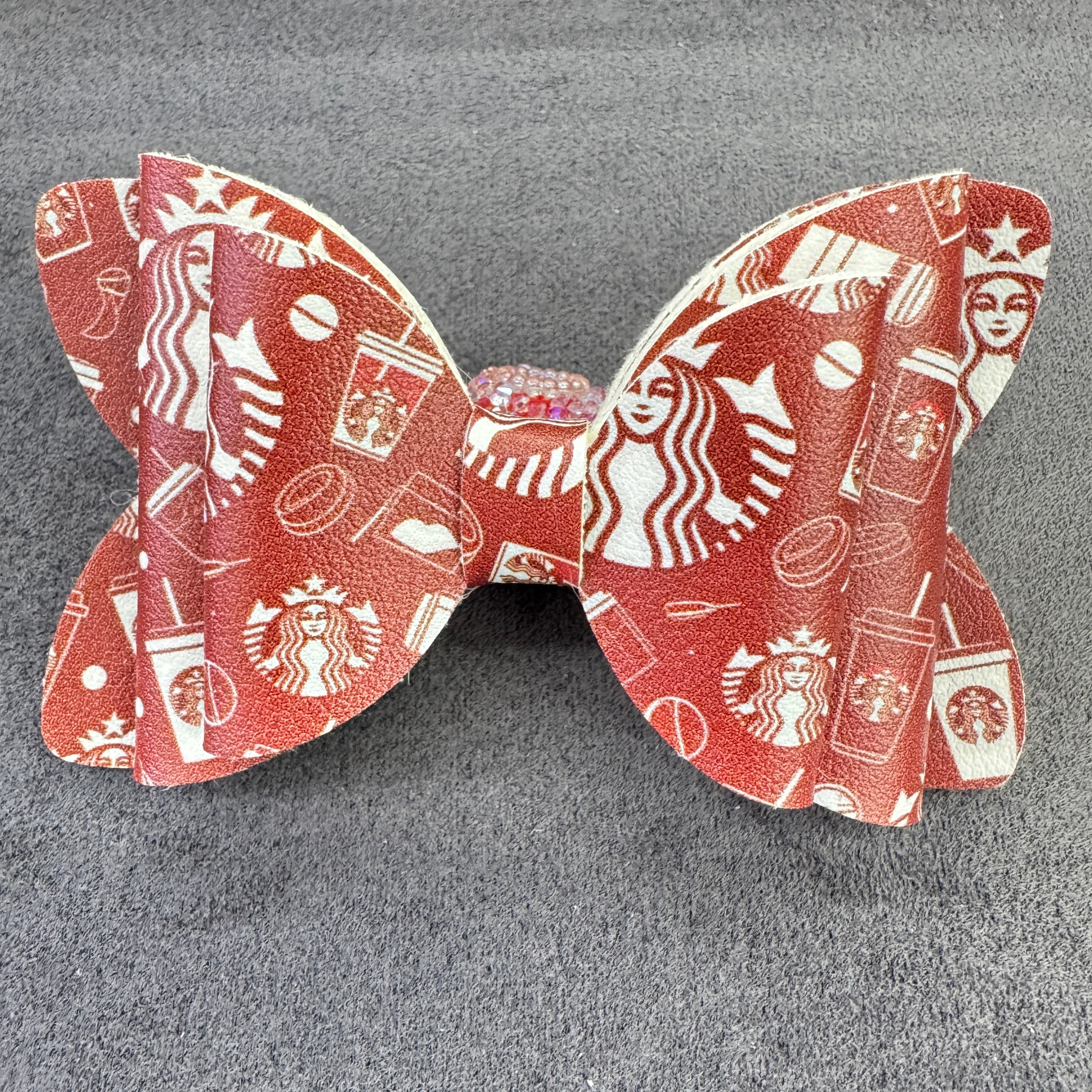 Coffee Drink Themed Printed PU Sugar Bow Beads,Multi-Color
