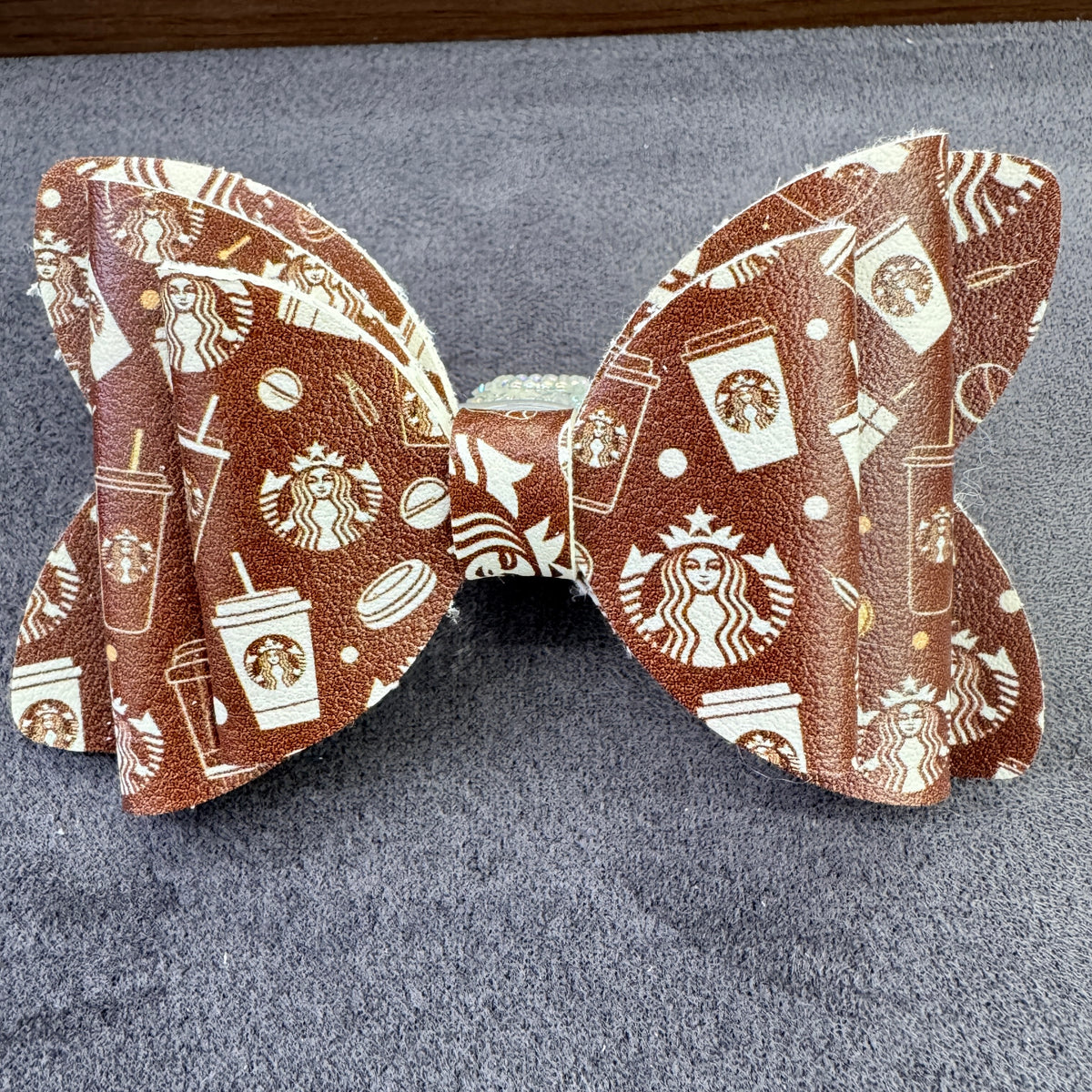 Coffee Drink Themed Printed PU Sugar Bow Beads,Multi-Color