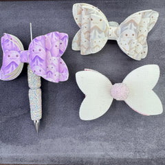 Cute Ghost Printed PU Sugar Bow Beads,Multi-color