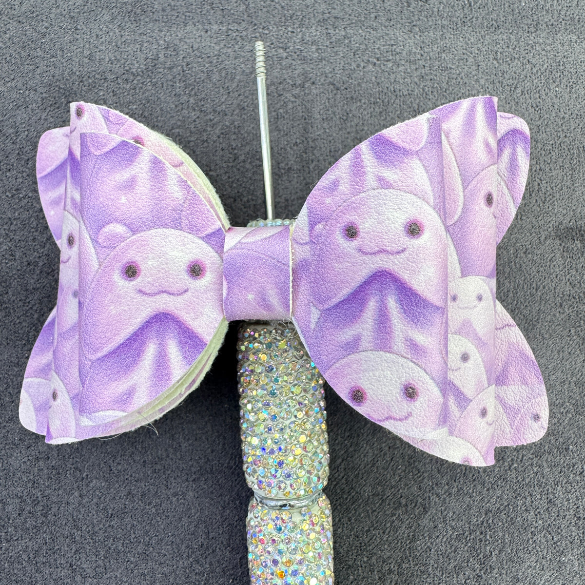 Cute Ghost Printed PU Sugar Bow Beads,Multi-color