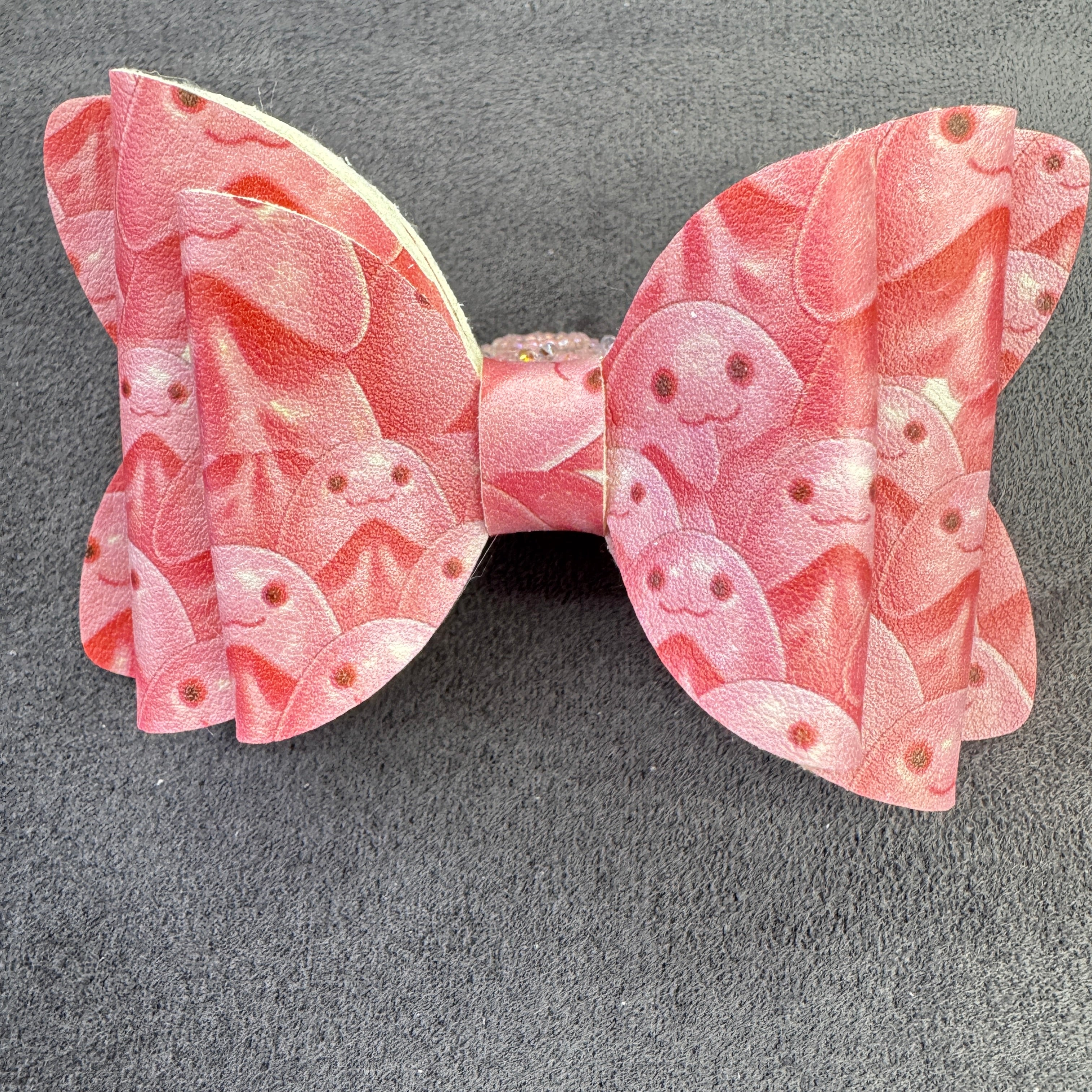 Cute Ghost Printed PU Sugar Bow Beads,Multi-color