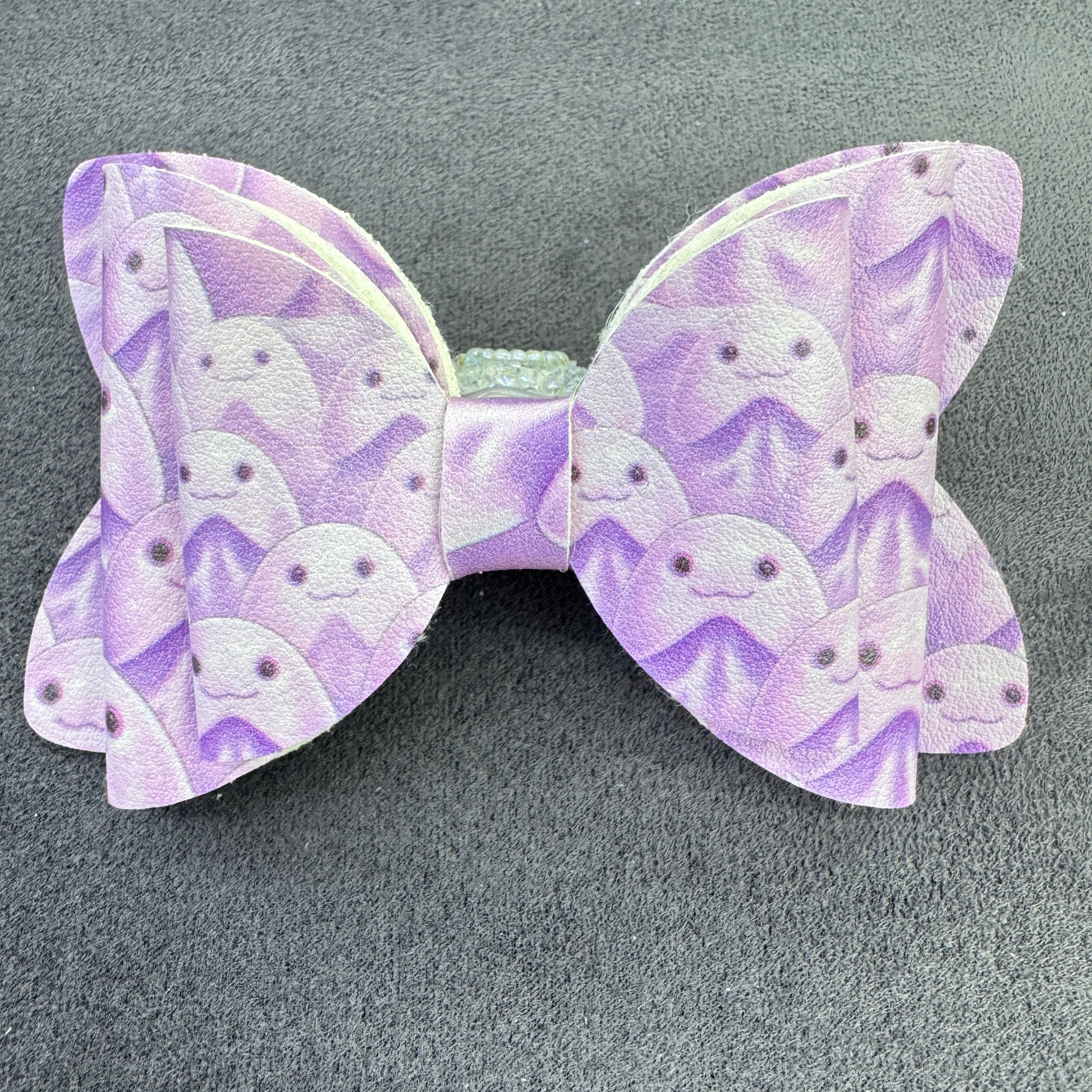 Cute Ghost Printed PU Sugar Bow Beads,Multi-color