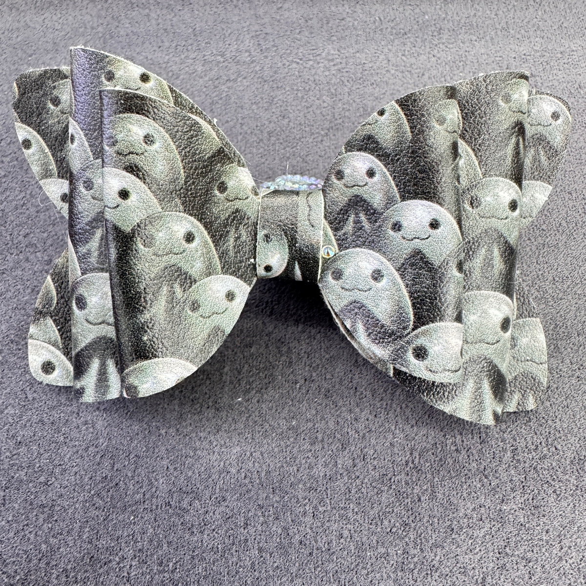 Cute Ghost Printed PU Sugar Bow Beads,Multi-color