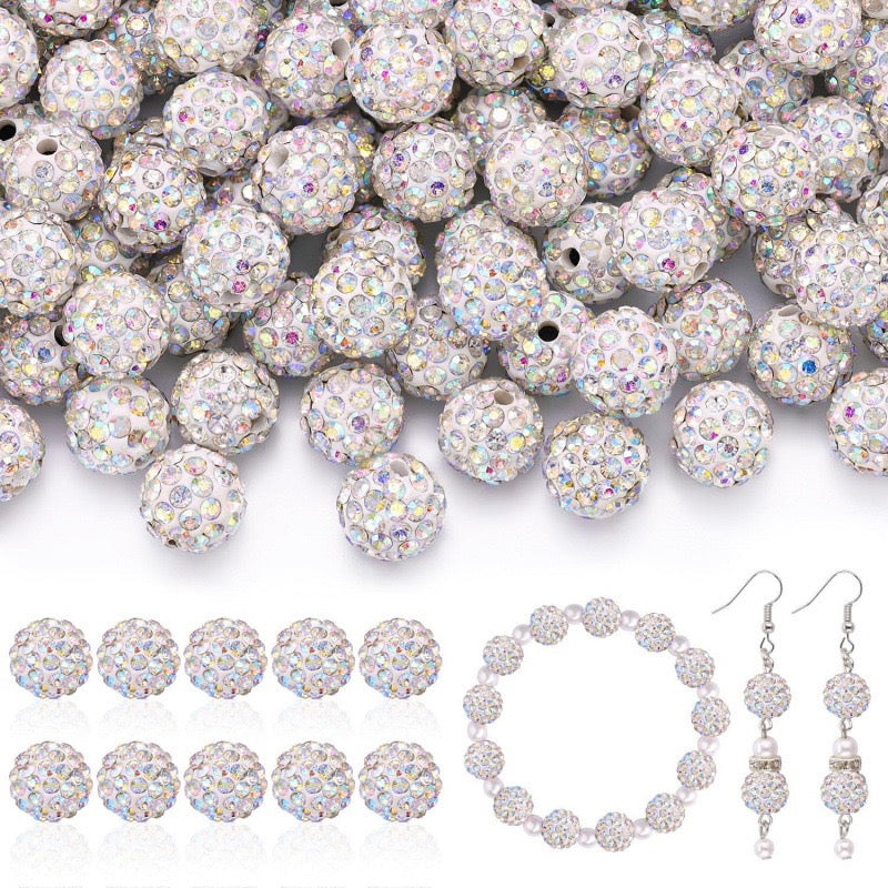 10mm Rhinestone Clay Beads For Jewelry Making Keychain Making