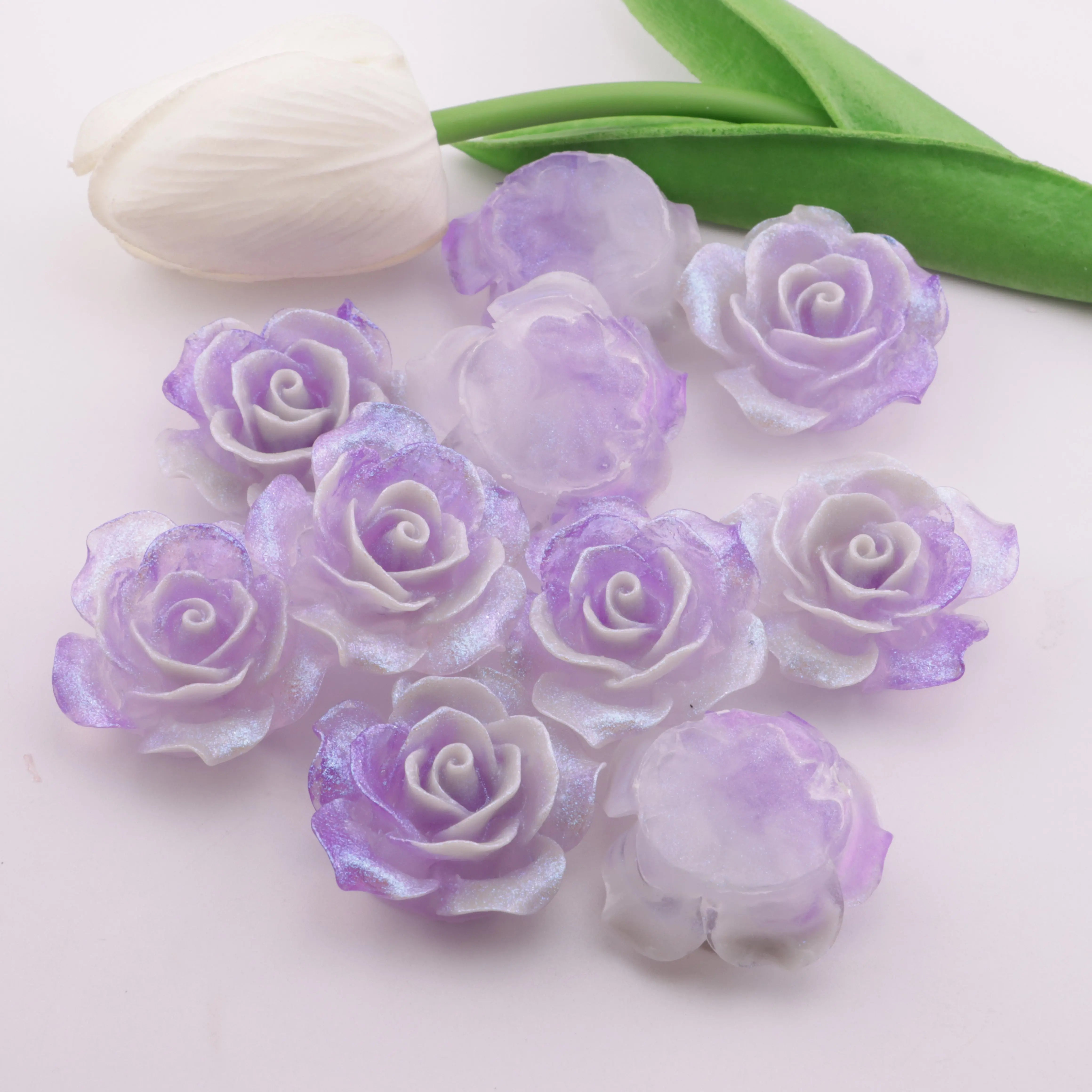 FS5795-36mm Luminous Double-Color Flower Patches - Zoe DIY Wholesale